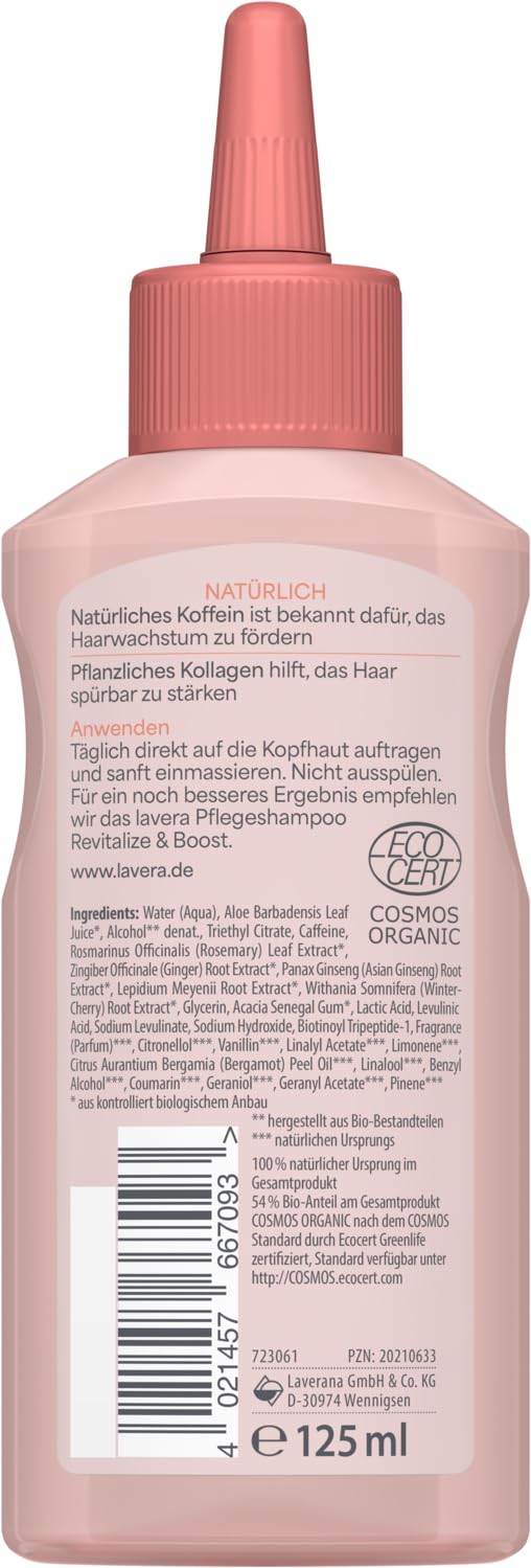 lavera Scalp Tonic Revitalize & Boost – Reduziert Haarausfall – Stimuliert das Haarwachstum – Mit Koffein & pflanzlichem Kollagen – Naturkosmetik – 125 ml – Bild 3