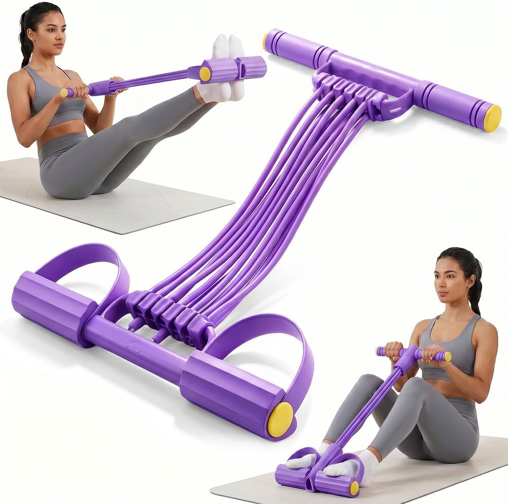 Widerstandsband mit Griff, Upgrade 3-in-1-Multifunktions-Expander, hohe Elastizität, verstellbarer Widerstand, 8 Röhren, Widerstandsbänder, Fitnessbänder für Yoga, Pilates, Bauchtraining