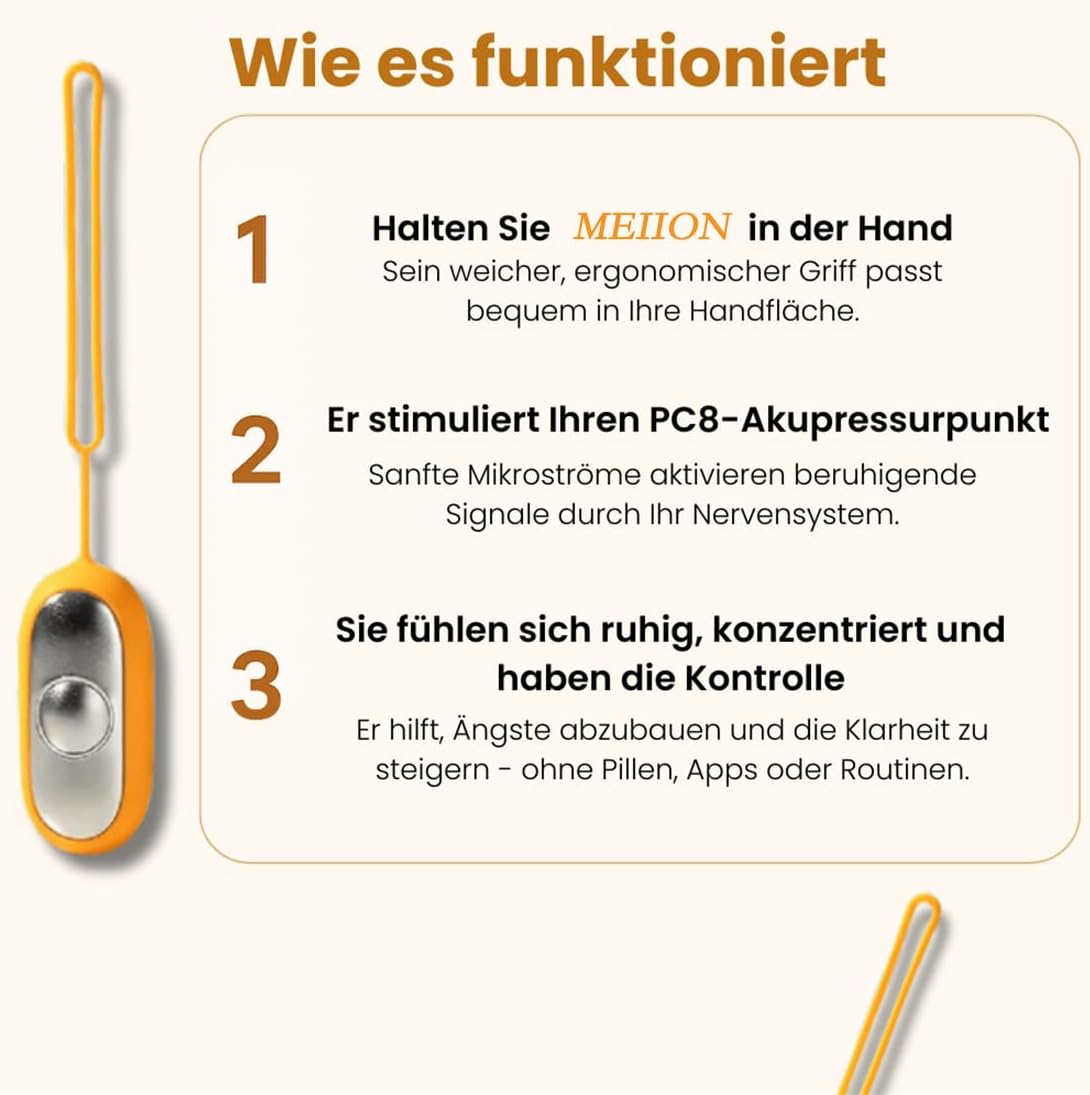 Handgerät zum Stressabbau mit sanften Mikrostromimpulsen – beruhigt in 30 Sekunden, fördert ruhigen Schlaf – tragbares wiederaufladbares Akupressur-Handgerät – Bild 4