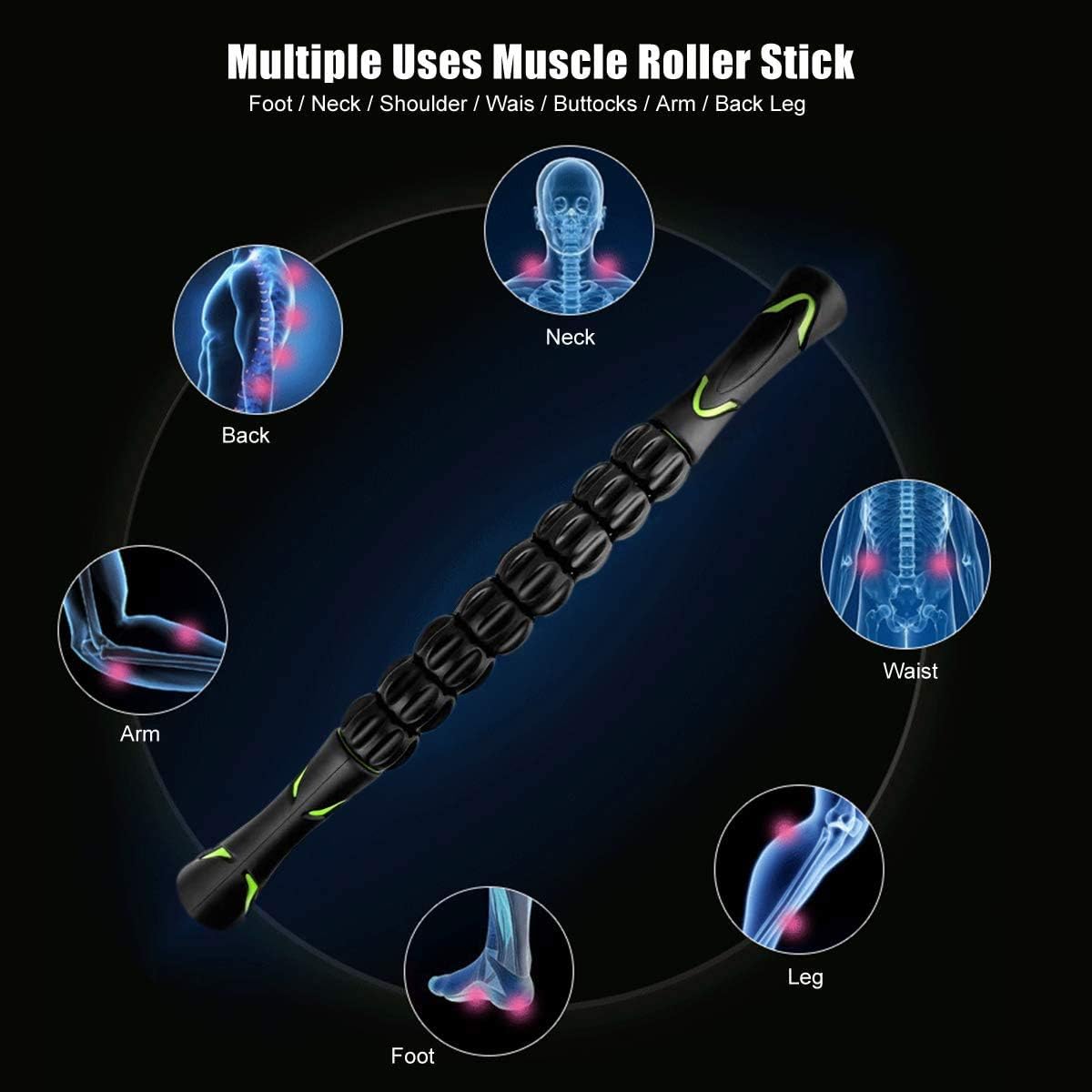 CHAOCHI Massage Roller Muscle Roller Stick – Ultra-tragbares Massagegerät, Tiefenmassagerolle für Triggerpunkte – Linderung von Muskelkater – Physiotherapie – Bild 2