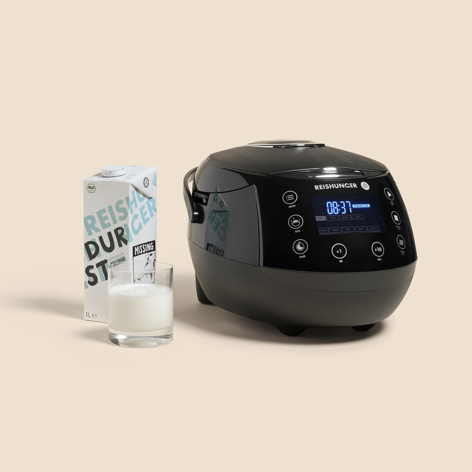 REISHUNGER Digitaler Reiskocher und Dampfgarer Grau | 1,5 Liter für 8 Personen | Warmhaltefunktion, Timer und Premium-Innentopf | Multikocher, 12 Programme, 7-Phasen-Technologie | Bis zu 8 Personen – Warmhaltefunktion, Timer & Premium-Innentopf – Multikocher, 12 Programme, 7-Phasen-Technologie – Bild 12