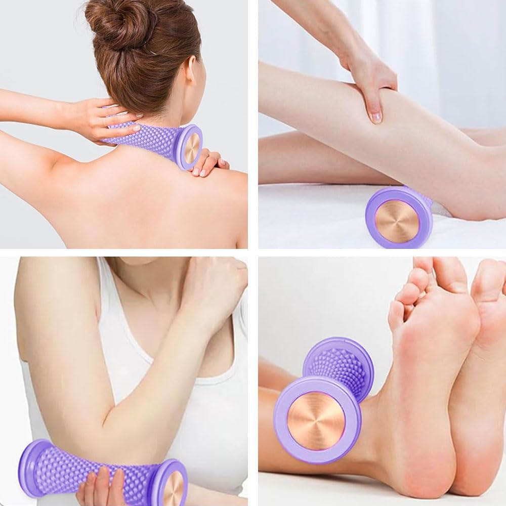 Massagerolle, Fußmassage, Schmerzmassagegerät, Gummi-Massagerolle, Fußmassagerolle, Fußmassagegerät für Fußgewölbeschmerzen, Fersenbahn, Stressabbau, Neuropathie (lila) – Bild 6