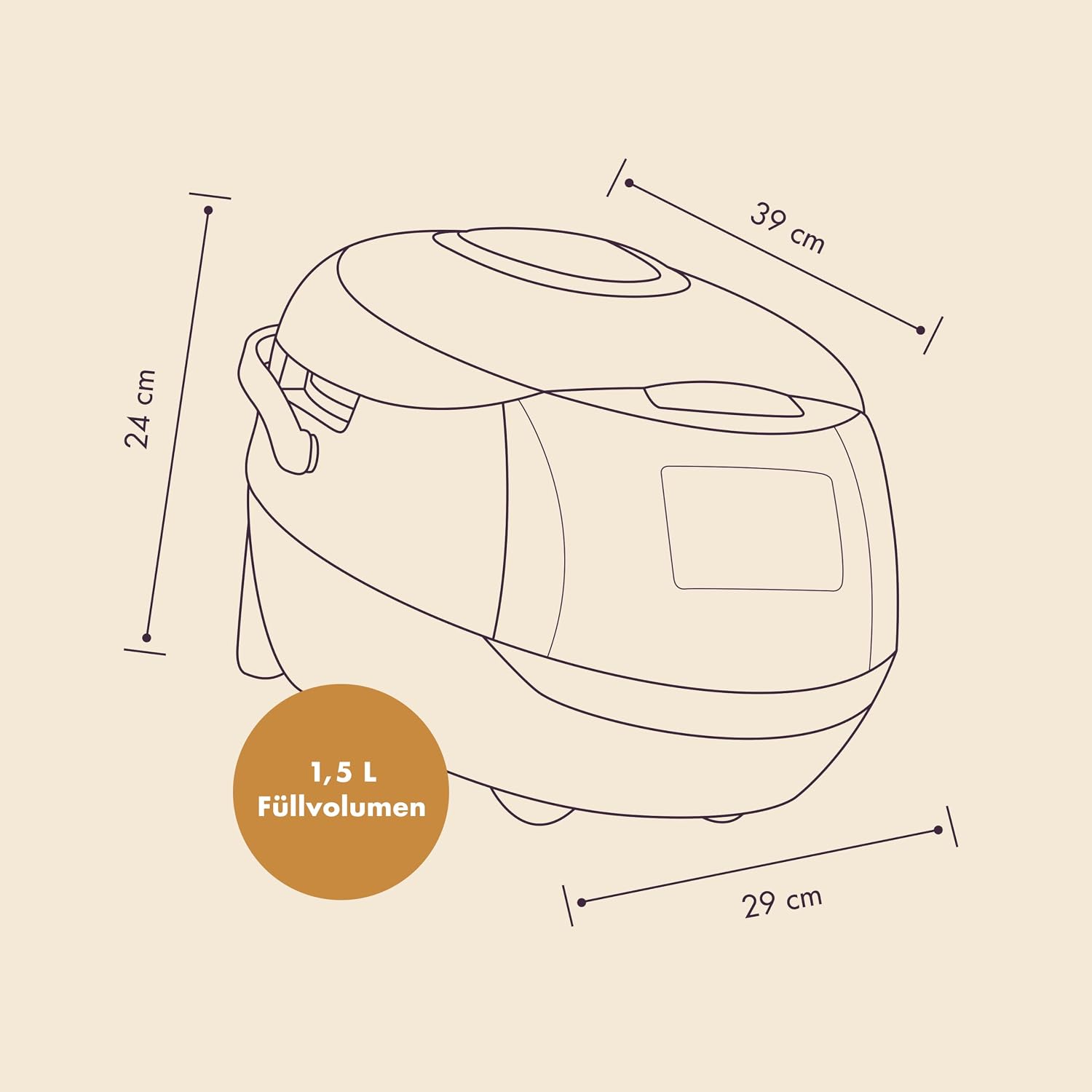 REISHUNGER Digitaler Reiskocher und Dampfgarer Grau | 1,5 Liter für 8 Personen | Warmhaltefunktion, Timer und Premium-Innentopf | Multikocher, 12 Programme, 7-Phasen-Technologie | Bis zu 8 Personen – Warmhaltefunktion, Timer & Premium-Innentopf – Multikocher, 12 Programme, 7-Phasen-Technologie – Bild 10