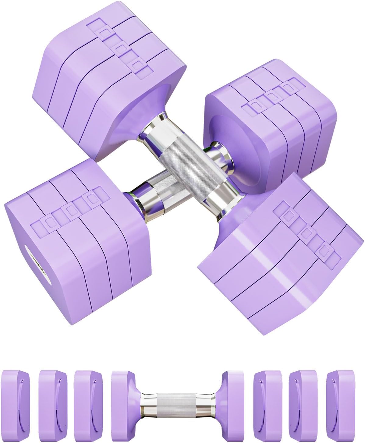 10 kg Hanteln verstellbar, 4-in-1 Hanteln verstellbar für Damen Herren, Hantel-Set, Hantel-Set für Zuhause, Fitnessstudio, Training, Krafttraining, Workout