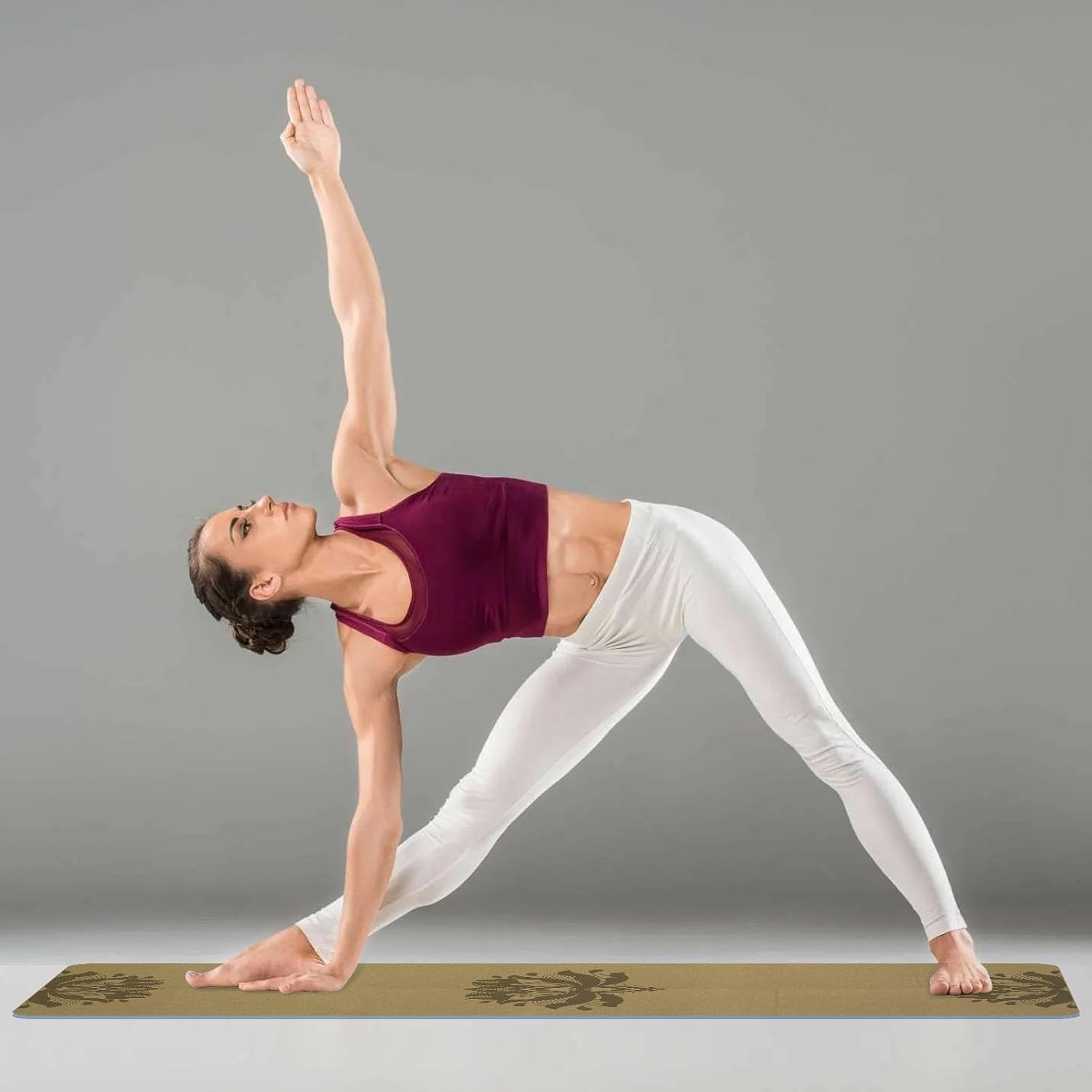 Rutschfeste, faltbare Reisematte, Kork + TPE, 173 x 61 x 0,4 cm, leichte, faltbare Reise, faltbare Yogamatte mit Tragetasche, Übung, Pilates – Bild 6