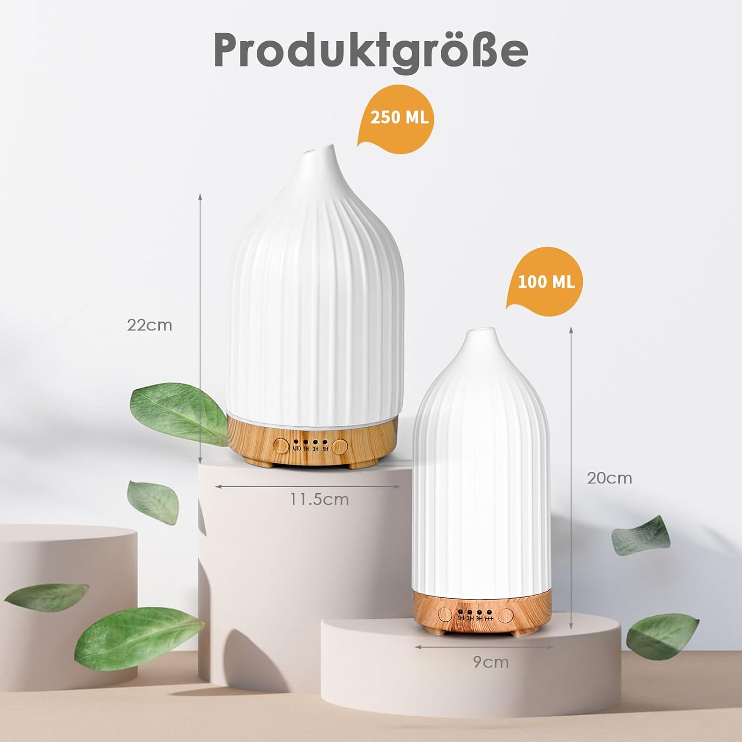 Aromadiffusor für ätherische Öle, Ultraschall-Luftbefeuchter, Duftöl, Ölbrenner, Aromatherapie-Diffusor für Yoga, Büro, Schlafzimmer, Weiß (250 ml) – Bild 7