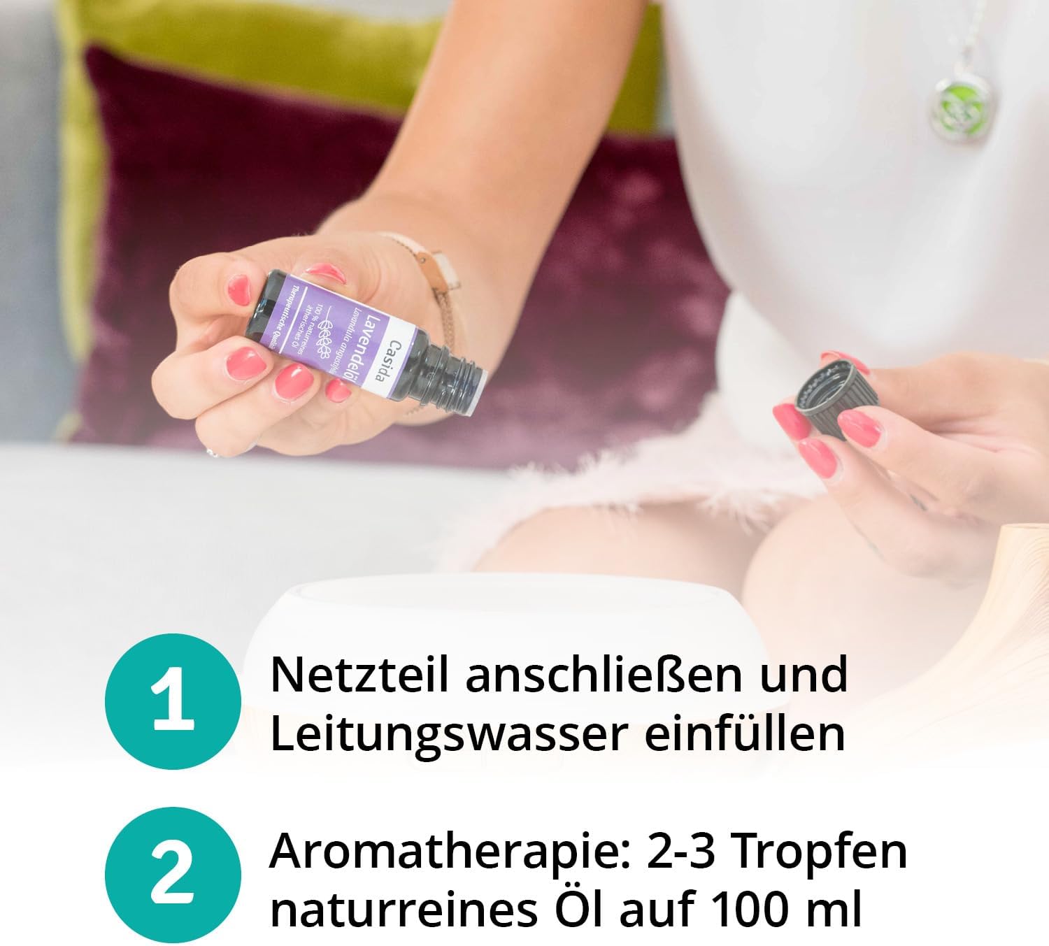 Aromadiffusor im Holzdesign mit Top 6 Set natürlichen ätherischen Ölen - Aromadiffusor - 300 ml - Leise Ultraschalltechnologie - Luftbefeuchter - LED-Beleuchtung – Bild 6