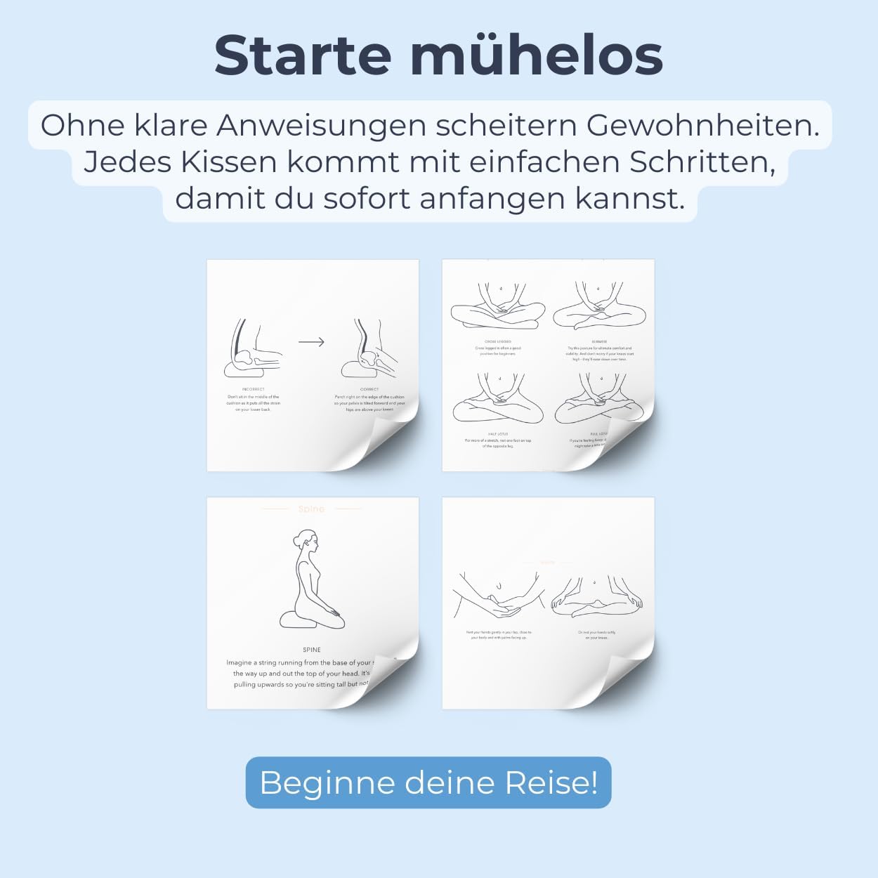 basaho Klassisches Zafu Meditations-Yogakissen | Bio-Baumwolle | Buchweizenschalen | Abnehmbarer und waschbarer Bezug – Bild 6