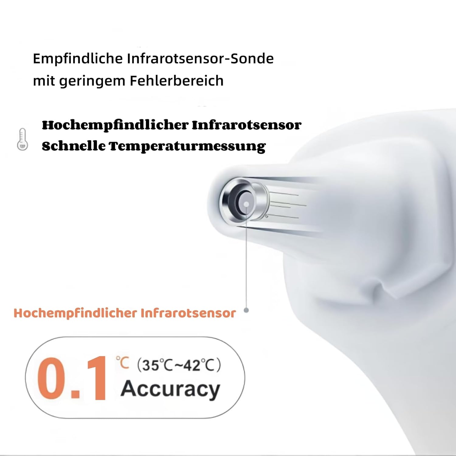 Berrcom Fieberthermometer, kontaktloses Stirn- und Ohrthermometer, digitales medizinisches Thermometer, Infrarot-Stirnthermometer für Babys, Erwachsene, mit Fieberalarm, sofortiges Ablesen – Bild 4