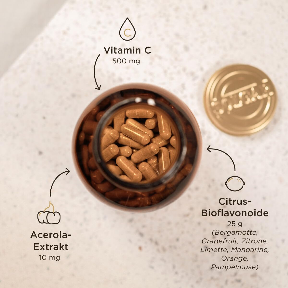 SOLGAR Ester-C Plus (500 mg) | Vitamin-C-Komplex mit patentiertem Ester-C, Zitrus-Bioflavonoiden, Acerola-Extrakt, Hagebuttenpulver und Rutin | 250 vegane Kapseln – Bild 3