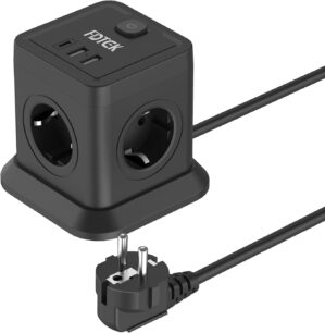 FDTEK Steckdosenwürfel mit USB C, ...