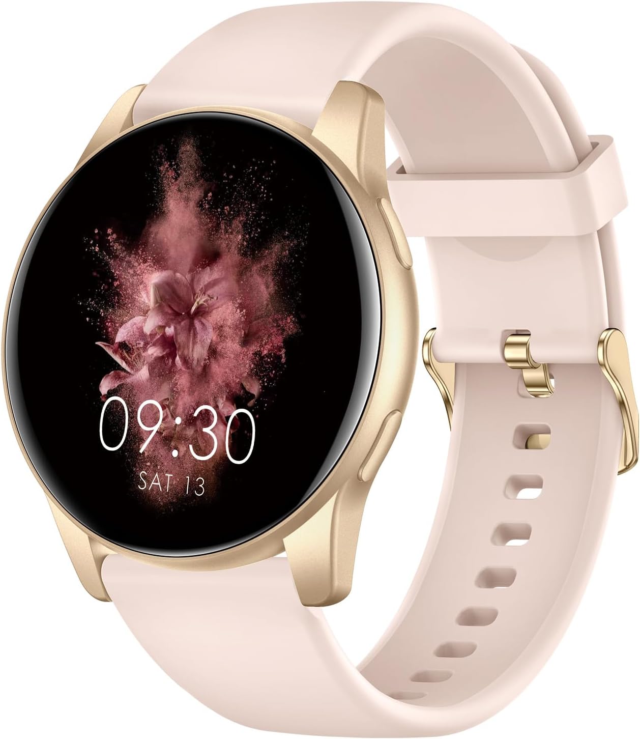 AcclaFit Smartwatch Damen Herren 1,38 Zoll HD-Display Smartwatch mit Bluetooth-Anrufen, Fitness-Tracker mit Herzfrequenz-SpO2-Schlafmonitor Schrittzähler IP68 wasserdichte Fitnessuhr für iOS Pink