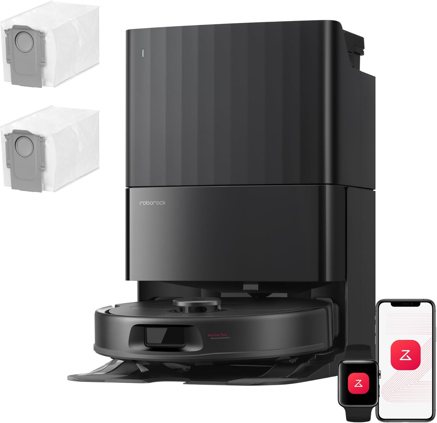 roborock Qrevo S Pro Set Roboterstaubsauger mit Wischfunktion, verbessert von QV 35A, 18.500 Pa Saugleistung, 75°C Heißwasser-Moppreinigung, Anti-Tangle-System, Hindernisvermeidung, All-in-One-Dock