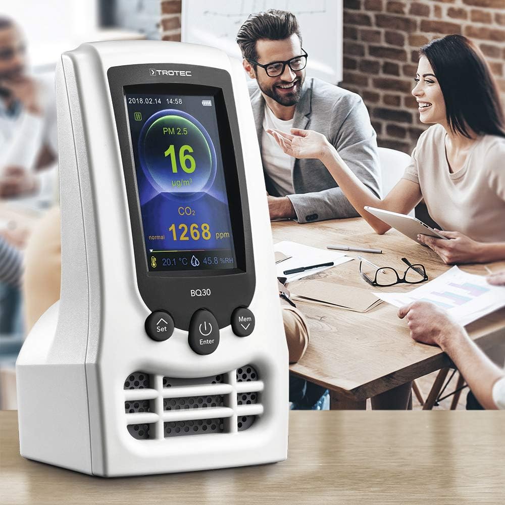 TROTEC CO2-Luftqualitätsmonitor und Partikelmessgerät BQ30 CO2-Ampel, Luftqualitätsmessungen, Kontrolle von Feinstaub und CO2-Belastung – Bild 7