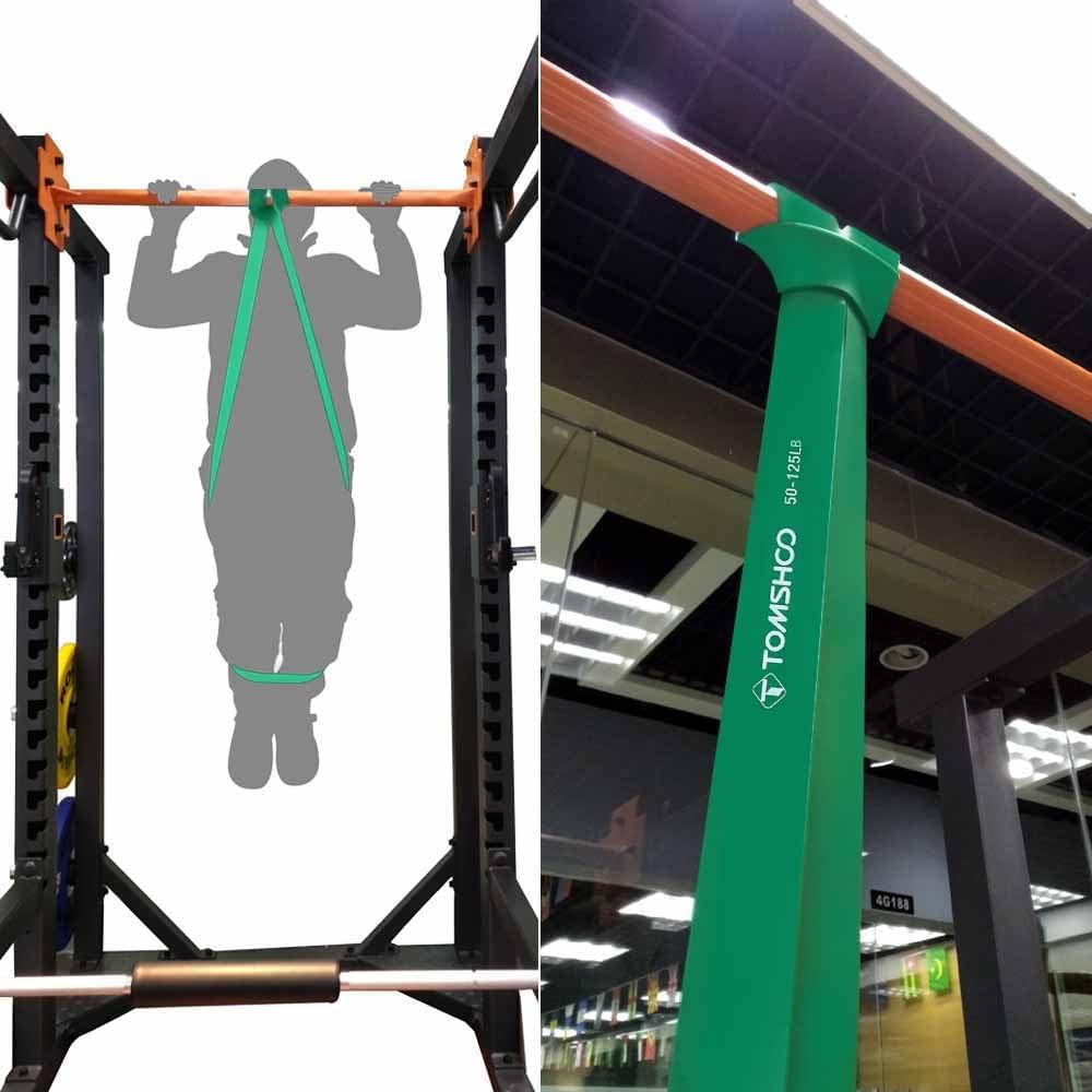 TOMSHOO Widerstandsbänder-Set, 4/5-teilig, Widerstandsbänder mit Aufbewahrungstasche, Griff, Türanker, mehrere Widerstandsstufen, Fitnessbänder, Trainingsbänder für Krafttraining, Klimmzüge, mehr – Bild 7