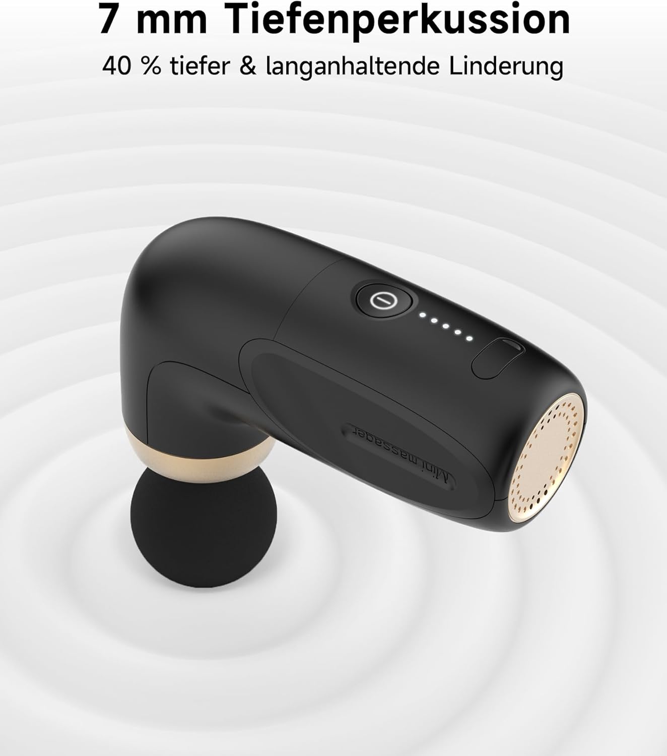 HEYCHY A1 Super Mini Massagepistole, kompakte Tiefengewebe-Massagepistole mit 4 Silikonaufsätzen, USB-C-Ladeanschluss und Akku, tragbares Muskelmassagegerät für Sport, Reisen, Büro, Damen und Herren – Bild 2