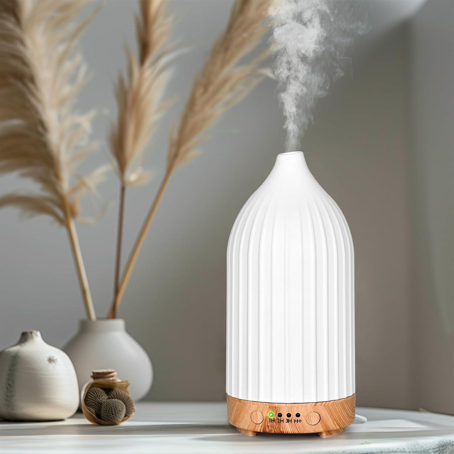 Aromadiffusor für ätherische Öle, Ultraschall-Luftbefeuchter, Duftöl, Ölbrenner, Aromatherapie-Diffusor für Yoga, Büro, Schlafzimmer, Weiß (250 ml) – Bild 8