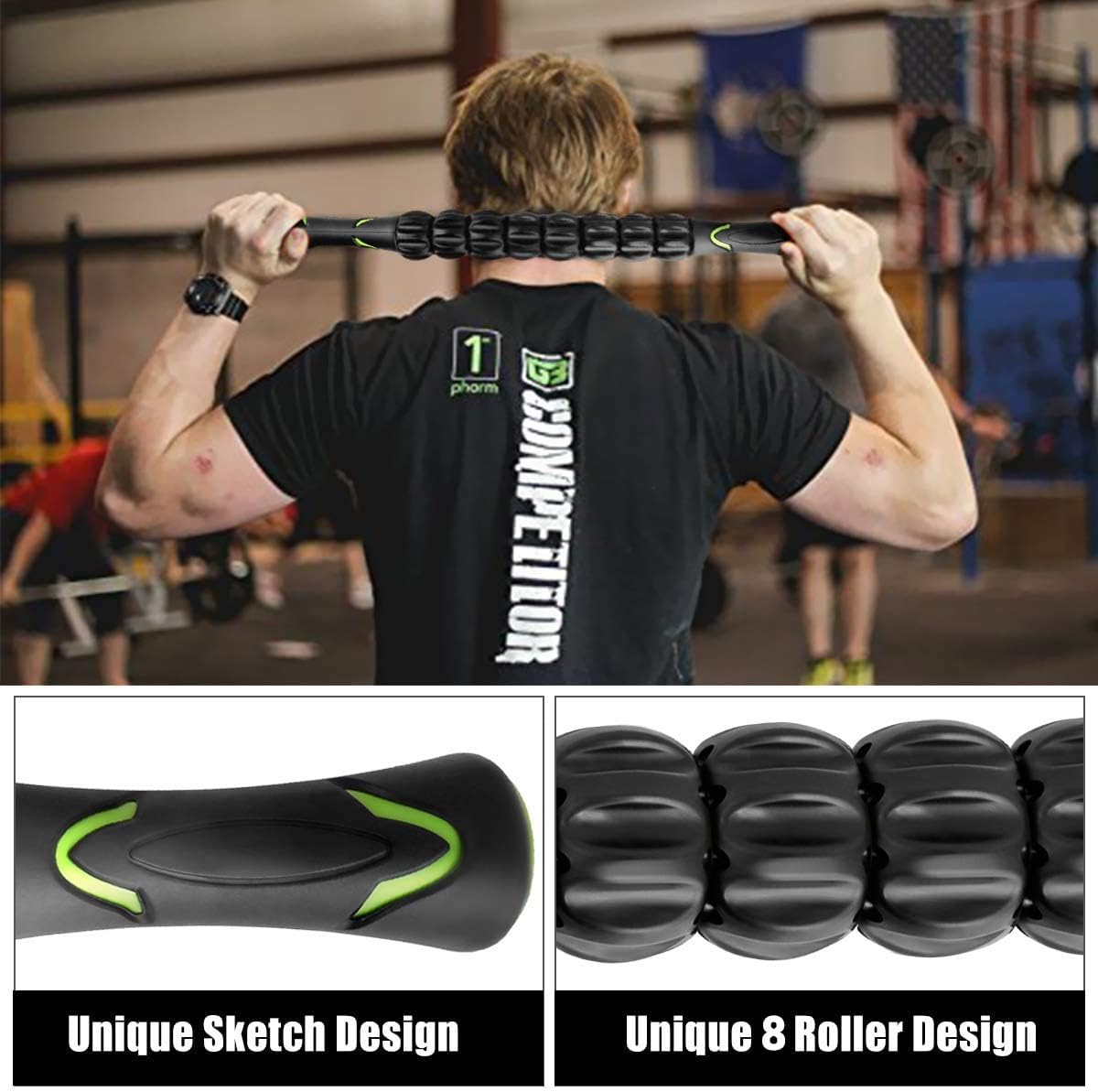 CHAOCHI Massage Roller Muscle Roller Stick – Ultra-tragbares Massagegerät, Tiefenmassagerolle für Triggerpunkte – Linderung von Muskelkater – Physiotherapie – Bild 4