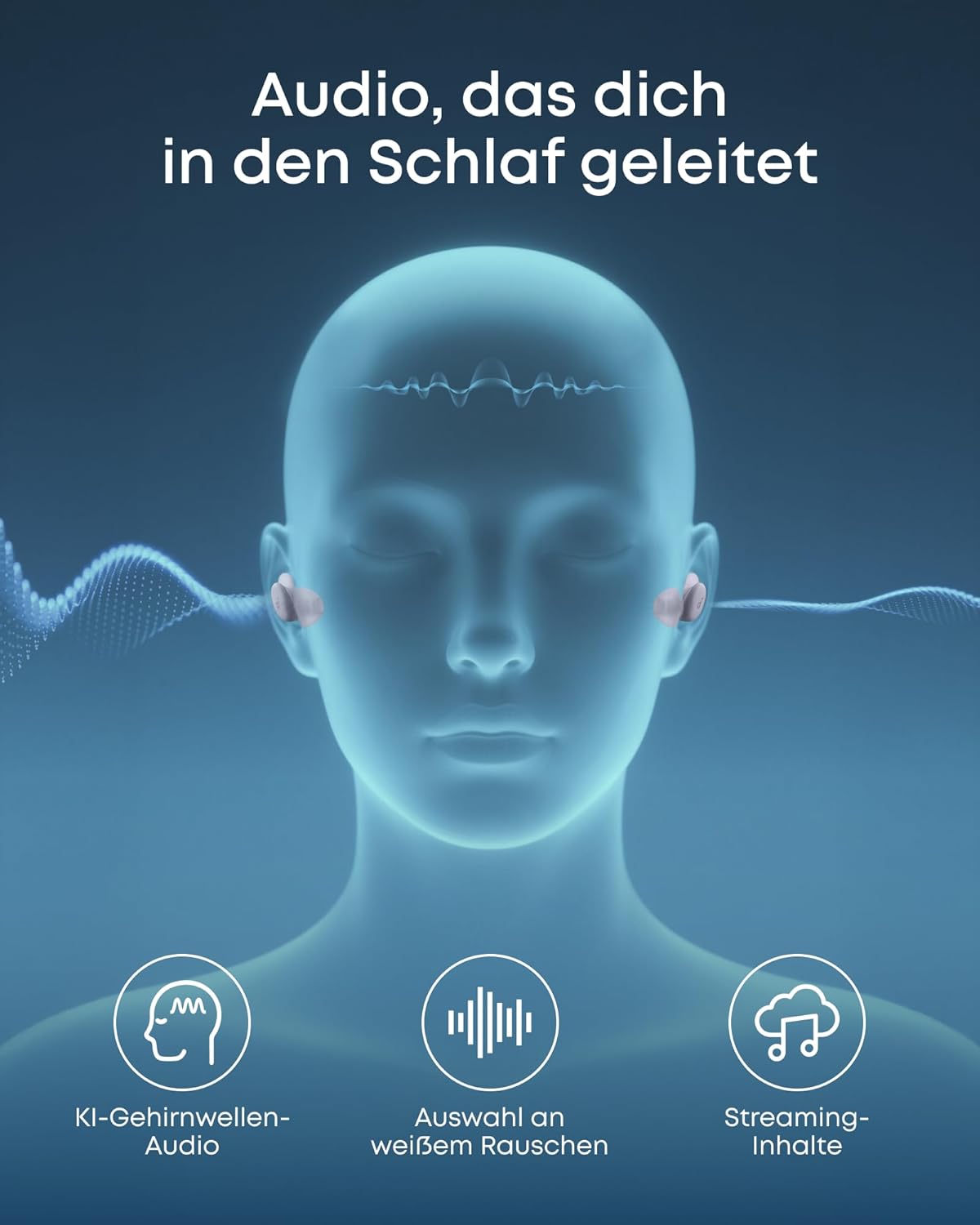 soundcore Anker Sleep A30 Schlafkopfhörer, geräuschmaskierende Bluetooth-Kopfhörer, adaptives Schnarchmaskensystem, besonders bequem für Seitenschläfer, 45-Stunden-Akku – Bild 5