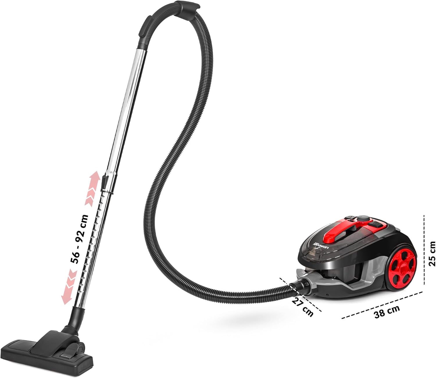 Lehmann Cyclone Beutelloser Staubsauger Schwarz | Leistungsstarke Zyklontechnologie, Staubbehälter 2,5 L, Doppelfiltration, HEPA-Filter, 6-Düsen-Set, Turbobürste – Bild 9