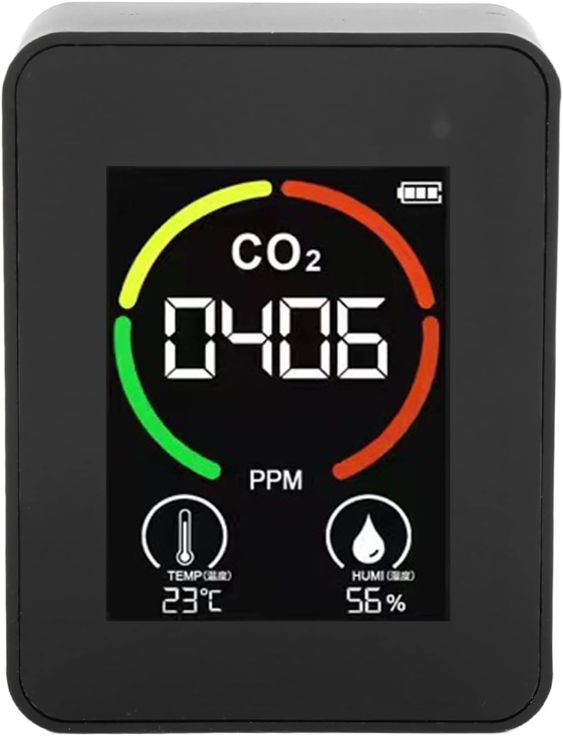 CO2-Detektor für Zuhause, Luftqualitätsmonitor mit TVOC-Test, Echtzeitüberwachung, USB-Aufladung, digitaler Raumlufttester für die Innenüberwachung – Bild 3