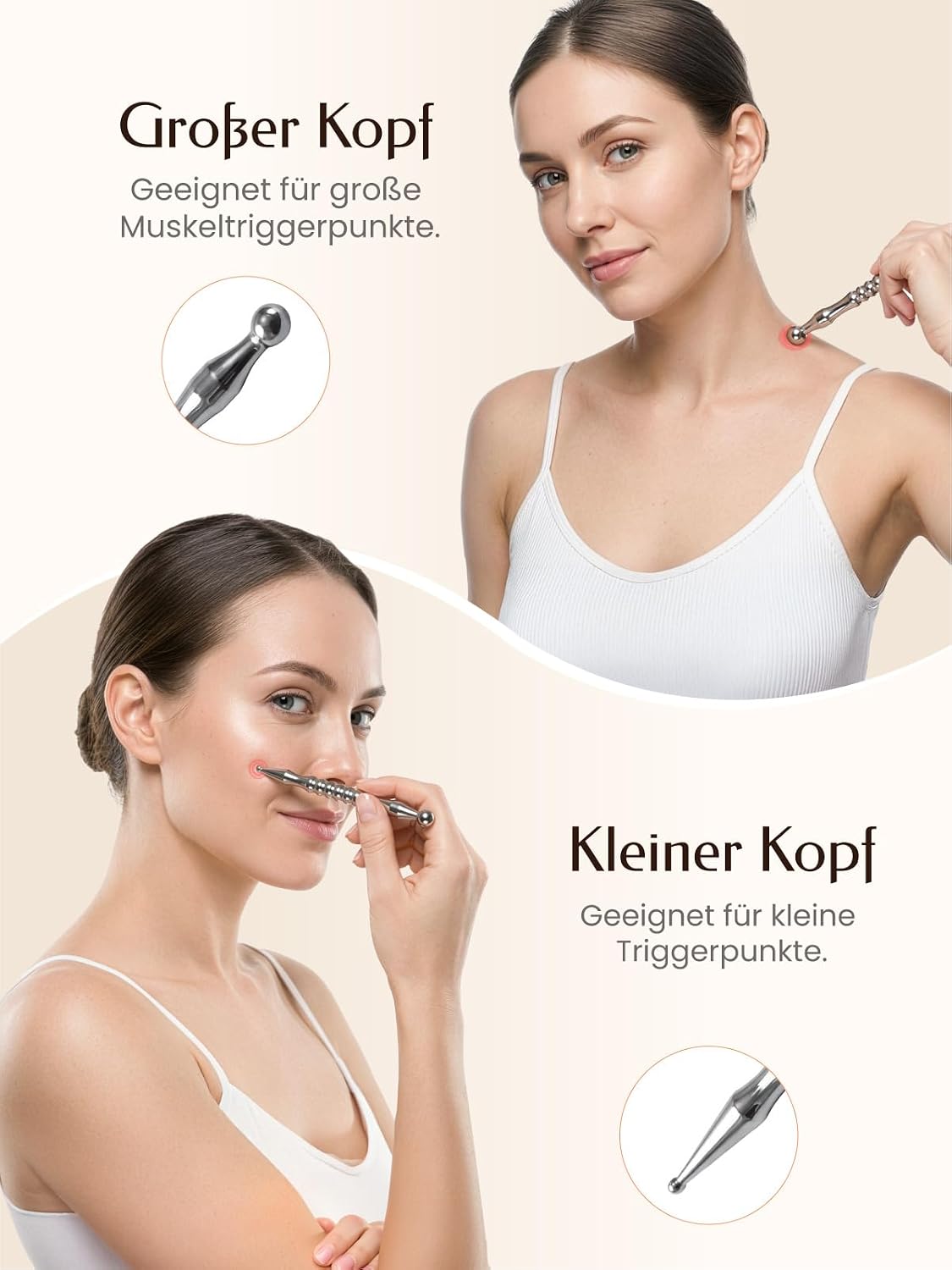 Akupunkturstift, Premium-Akupressurstift aus Edelstahl zur Schmerzlinderung bei Muskelverspannungen, Triggerpunkt-Massagestift, manuelles Reflexzonenmassagegerät – Bild 4