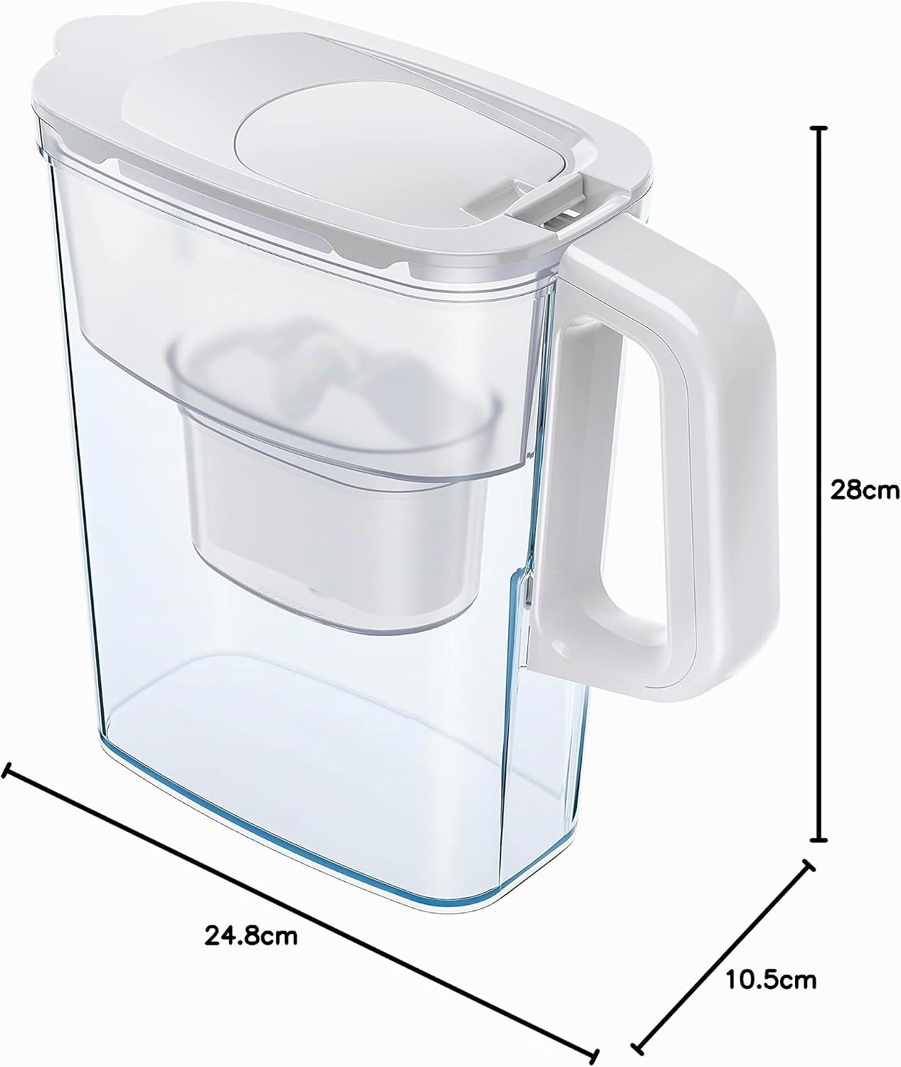 AQUAPHOR Kompakter Wasserfilterkrug mit 1 Maxfor+ Kartusche, 2,4 l, Weiß, ideal für die Kühlschranktür und kleine Küchen – Bild 11