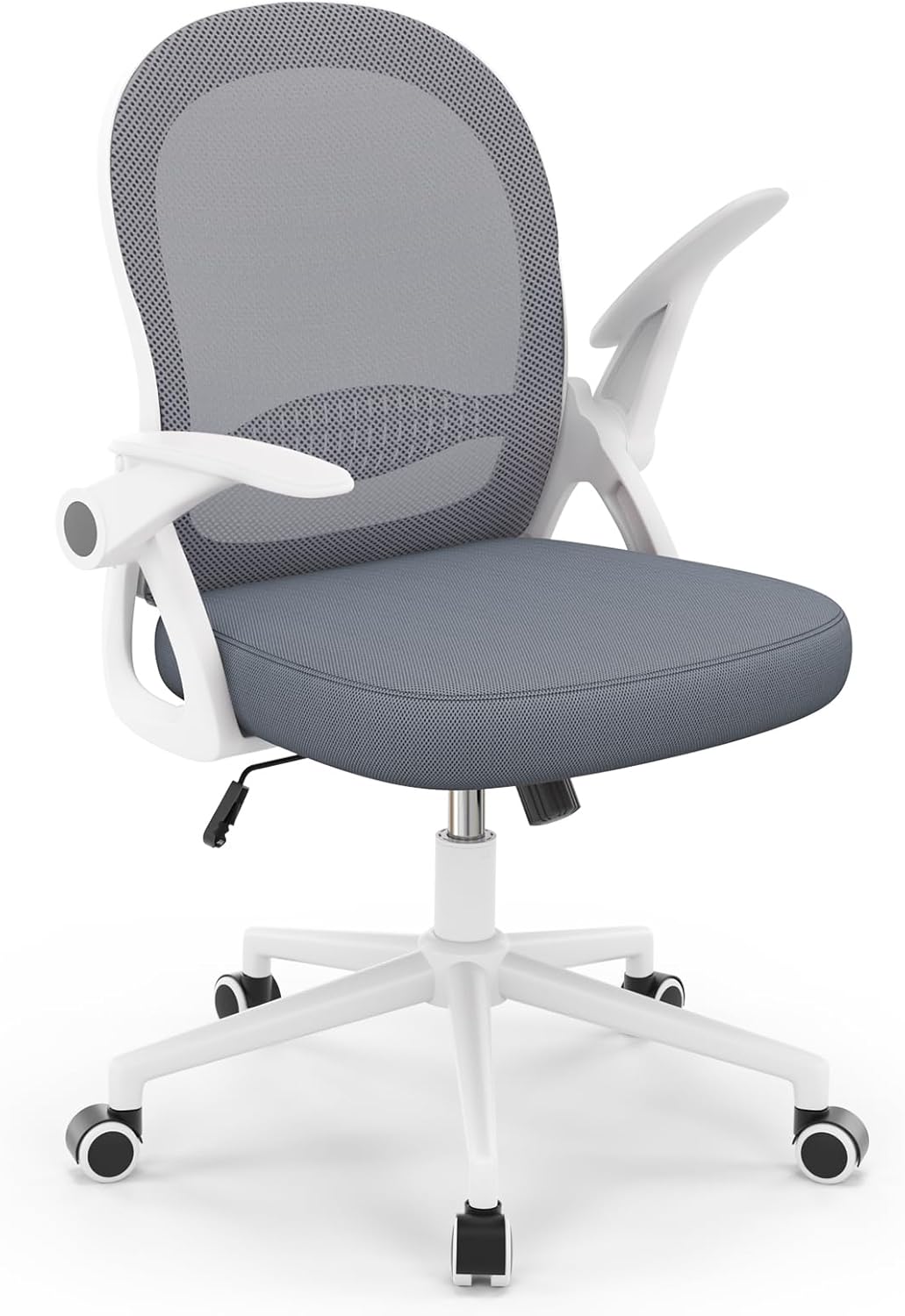 naspaluro Bürostuhl, ergonomischer Schreibtischstuhl mit atmungsaktiver Netzpolsterung, klappbare Armlehnen, höhenverstellbarer Computerstuhl, leichter Stuhl, 360°-Drehstuhl, dunkelblau