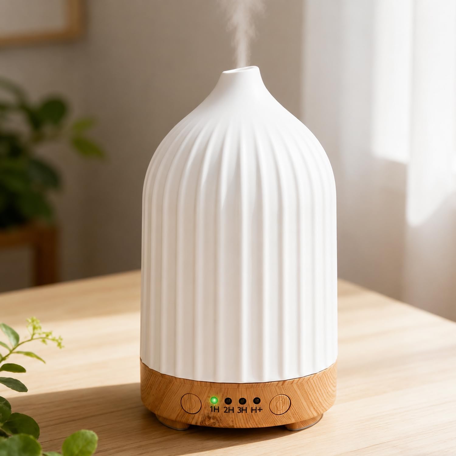 Aromadiffusor für ätherische Öle, Ultraschall-Luftbefeuchter, Duftöl, Ölbrenner, Aromatherapie-Diffusor für Yoga, Büro, Schlafzimmer, Weiß (250 ml)