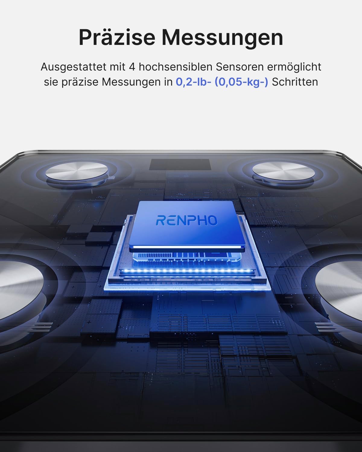 Renpho Körperfettwaage, digitale Personenwaage, Bluetooth-Körperanalysewaage mit App, smarte Waage für Körperfett, BMI, Muskelmasse, Protein, BMR – Bild 3