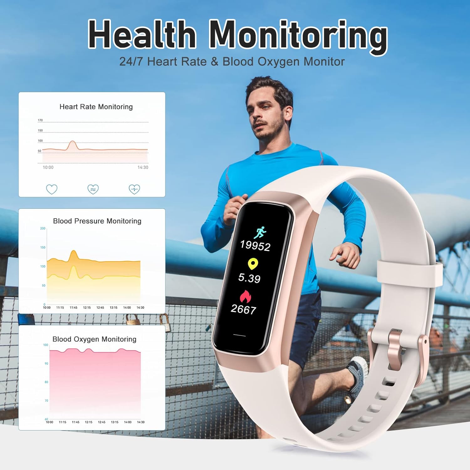 Zeacool Fitness Tracker Smartwatch Herren Damen IP68 Wasserdicht Fitnessuhr Aktivitätstracker mit 24h Herzfrequenz Schlaf Blutdruckmessgerät Schrittzähler Uhr Sportuhr für iOS Android – Bild 6
