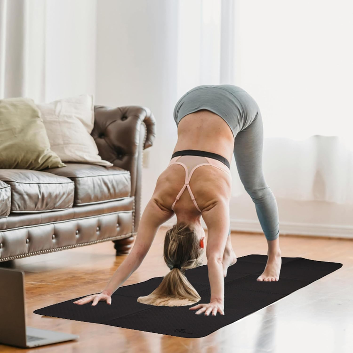 EXERZ faltbare Yogamatte mit Tragetasche – tragbar, rutschfest – für Reisen und Heimtraining – Bild 7