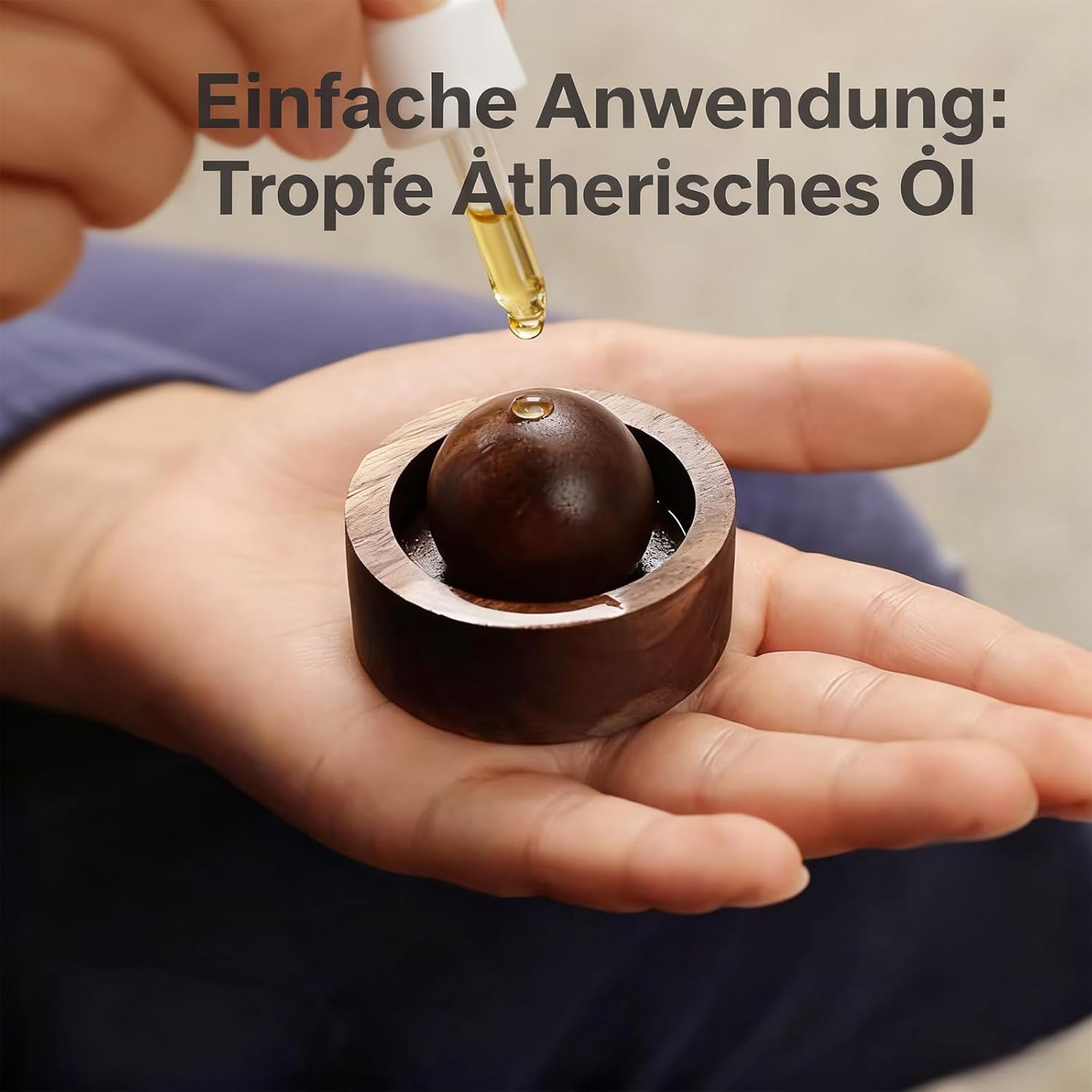 Diffusorkugel für ätherische Öle aus Naturholz, handgefertigte Aromatherapie-Dekoration aus massivem Holz für Zuhause, Büro und Auto, 48 x 35 mm, 5 Stück (Buchenholz, 5) – Bild 6
