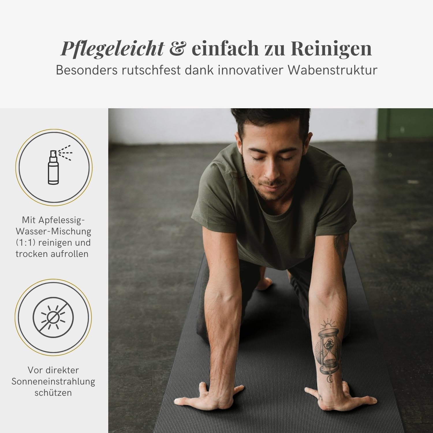 Lotuscrafts Yogamatte, rutschfest, 183 x 61 x 0,5 cm, leichte Fitnessmatte, auch als Gymnastikmatte, Sportmatte, hautfreundlich und schadstoffgeprüft – Bild 6