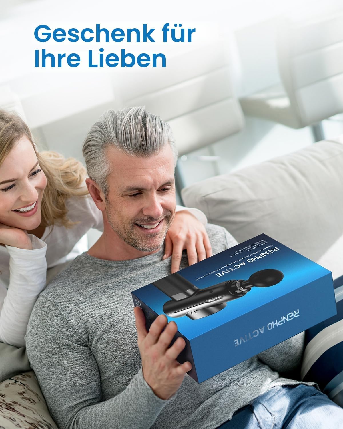 Massagepistole, RENPHO Massagepistole bis 3200 U/min Massagegerät mit 2500 mAh Akku und USB C Ladeanschluss für Muskelmassage Entspannend, Schwarz – Bild 8