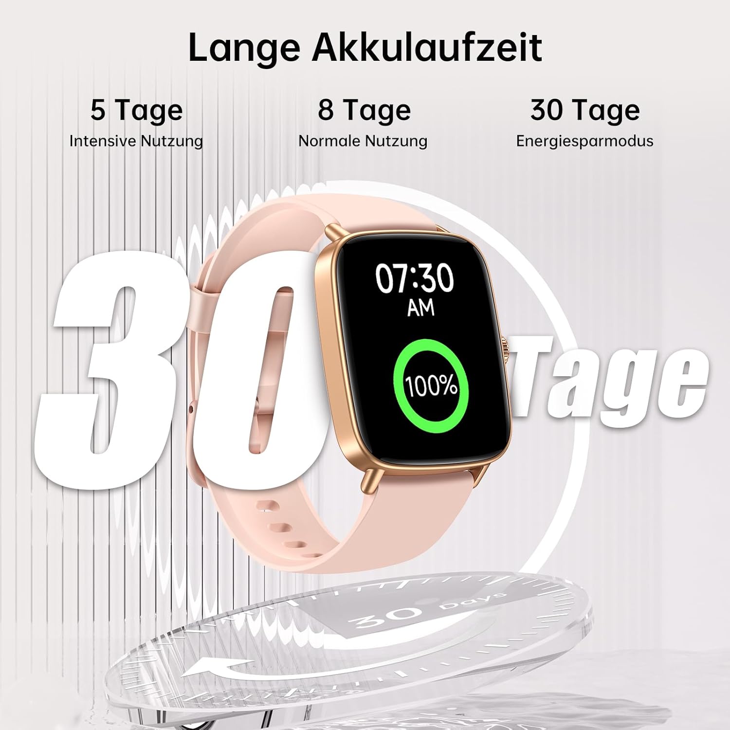 Damen Smartwatch, 1,85 Zoll Smartwatch mit Telefonfunktion, Fitnessuhr mit Herzfrequenzmesser, Schlafmonitor, SpO2, 110 Sportmodi, Fitness-Tracker, IP68 wasserdichter Schrittzähler, Sportuhr für Samsung/iOS/Android – Bild 8