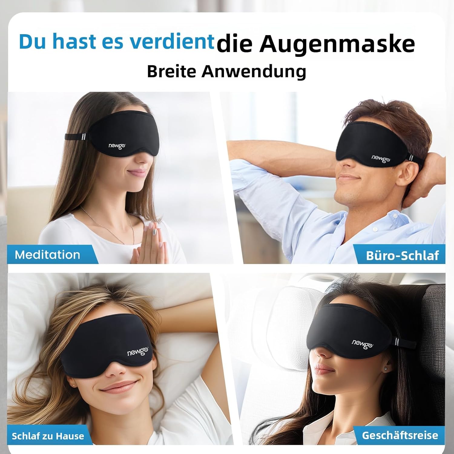 NEWGO 3D Gel Augenmaske – Migränemaske & Kühlmaske Gesicht, kühlend & wärmend, ergonomische 3D-Kontur für perfekte Passform, hautfreundliches Material gegen müde Augen, Schwellungen & Kopfschmerzen – Bild 6