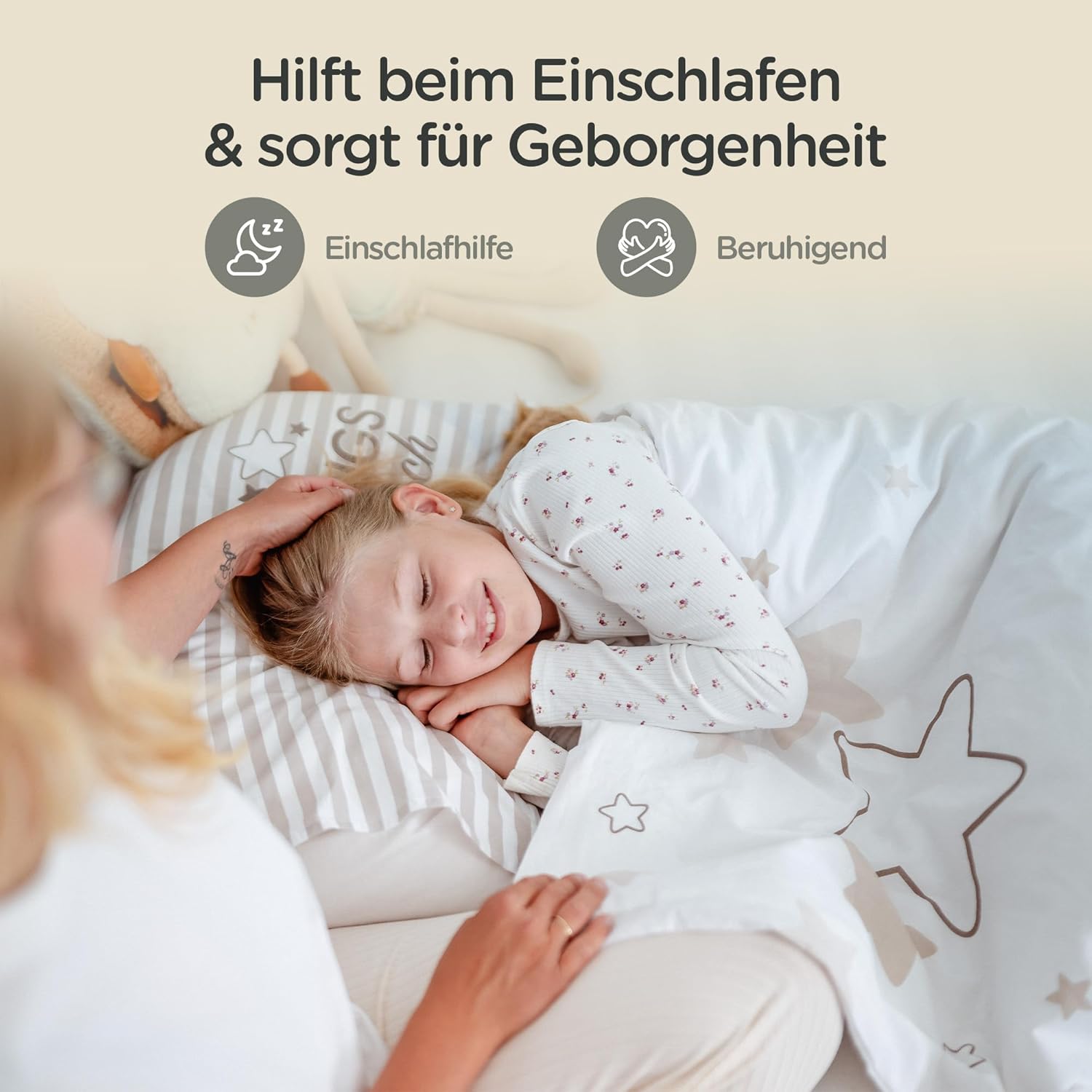 LUNOVA Gewichtsdecke Kinder 4kg (135x200cm) | Beruhigende schwere Decke für besseren Schlaf und inneren Frieden | Öko-TEX-Baumwolle, waschbar, ideal für 35–45 kg Körpergewicht | Gewichtsdecke für Kinder – Bild 3