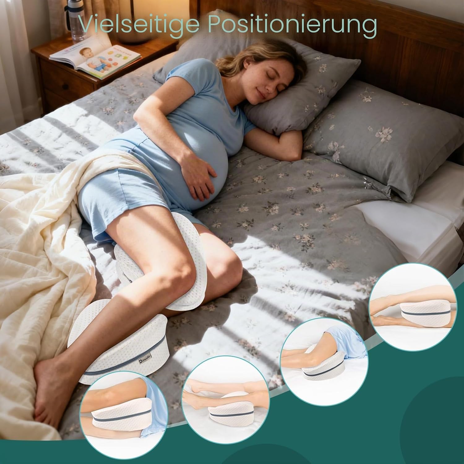 Dioxid-Seitenschlafkissen, Memory-Schaum-Kissen für Seitenschläfer, orthopädisches Beinkissen zum Schlafen – Bild 4