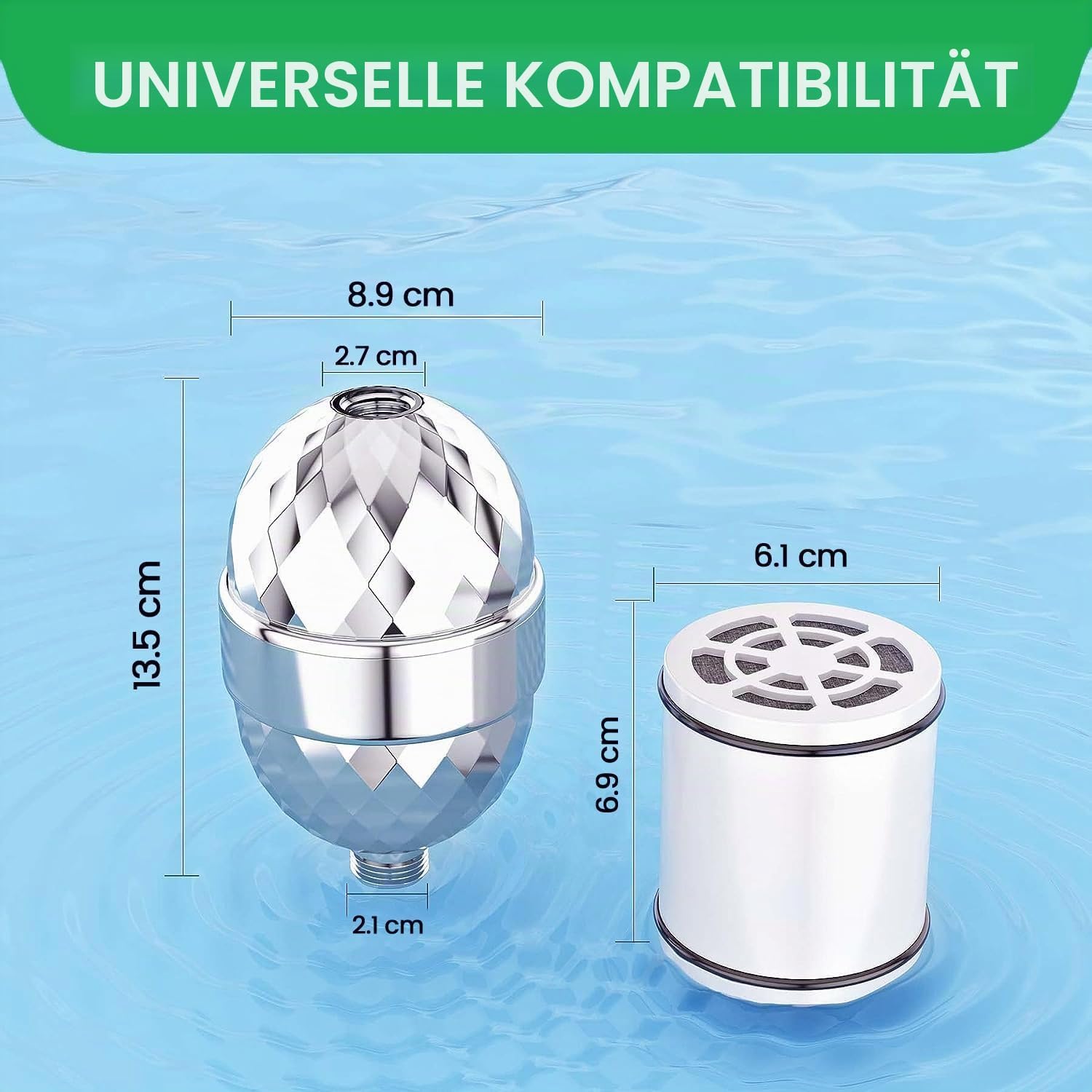 32-stufiger Duschfilter mit Vitamin C für hartes Wasser, Duschfilter für Wasserenthärter mit austauschbarer mehrstufiger Filterkartusche zur Entfernung von Chlor und Schwermetallen – Bild 3