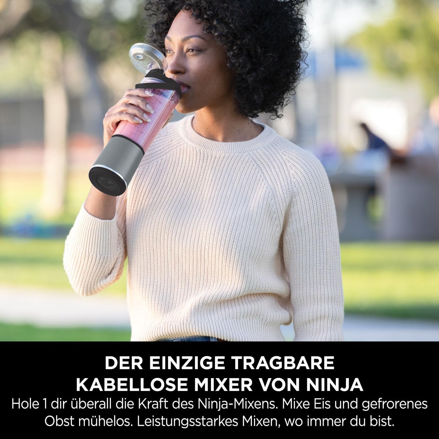 Ninja Blast BC151EUBK Tragbarer Mixer und Smoothie-Maker, 530-ml-Becher mit auslaufsicherem Deckel und Trinköffnung, leistungsstark, kabellos und wiederaufladbar, zerkleinert Eis und gefrorene Früchte, schwarz – Bild 14