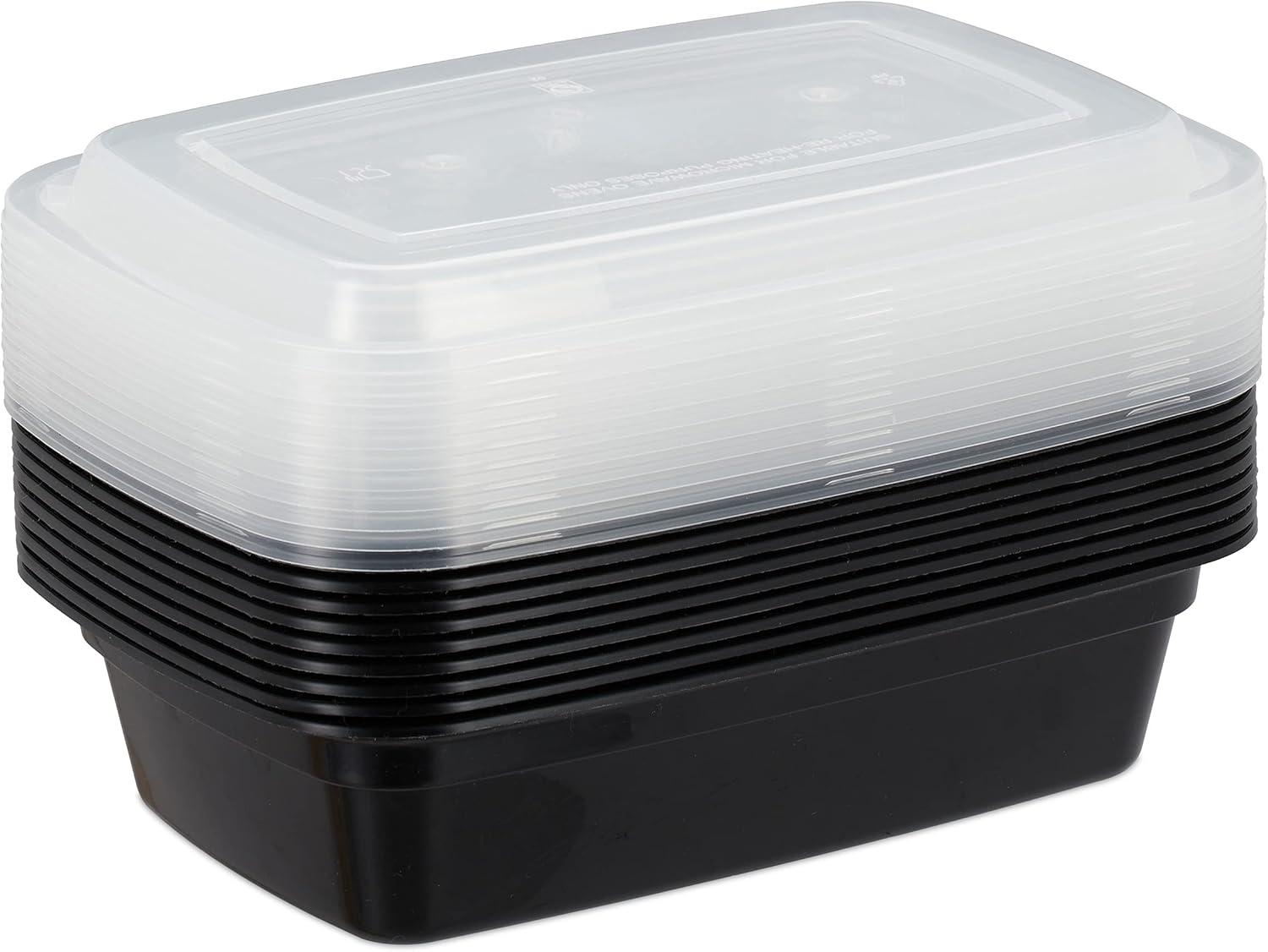 Relaxdays Meal-Prep-Boxen, 10er-Set, 1 Fach, 1000 ml, mikrowellengeeignet, auslaufsicher, Lebensmittelbox, Kunststoff, schwarz – Bild 6