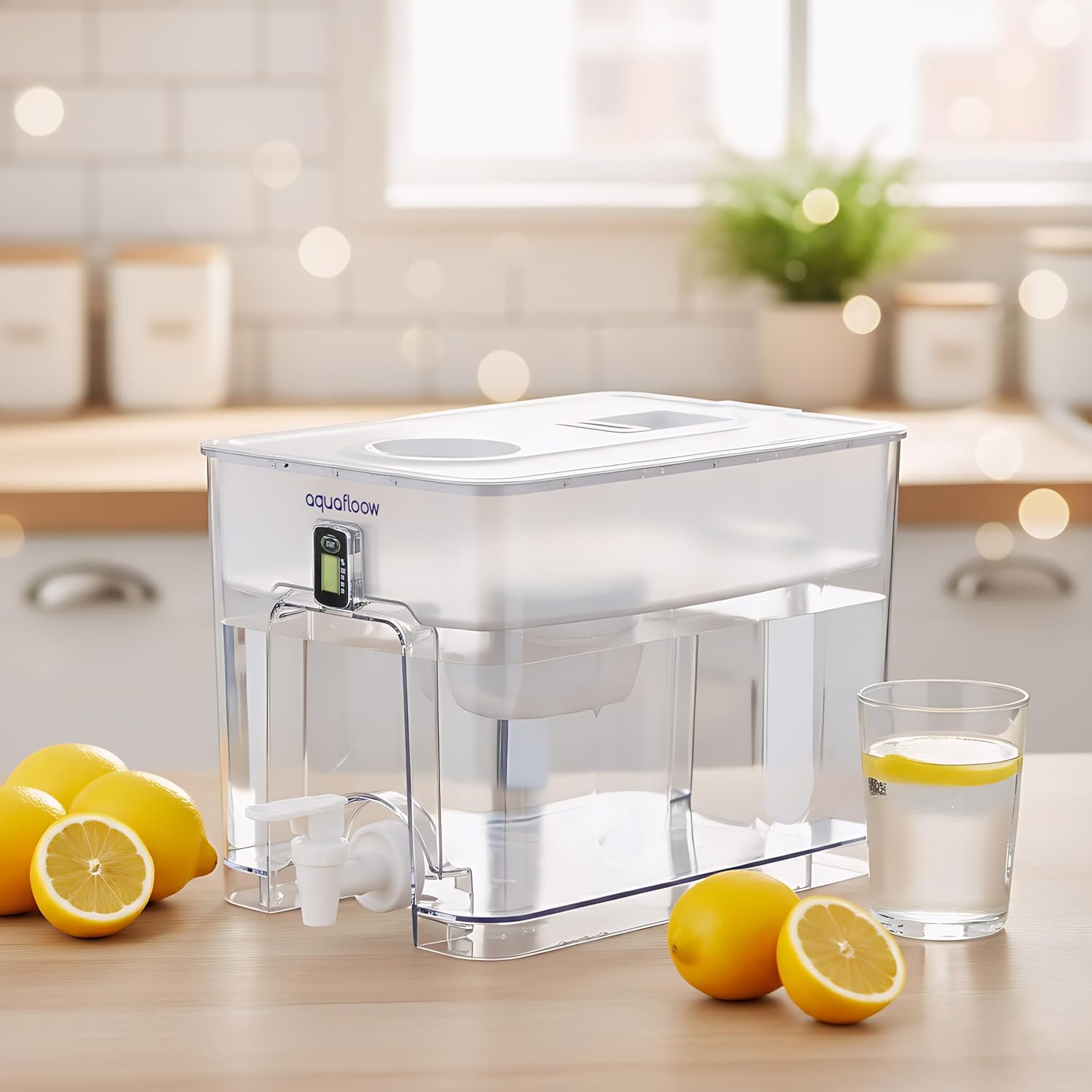 Aquafloow XXL 9,5 l Wasserfilter, All-in-1-Filter-Wasserspender für Kran und Filterspender für Wasserfilter – reduziert Wasser, Chlor, Wasser und Flüssigkeiten in der Wassergrube – Bild 4
