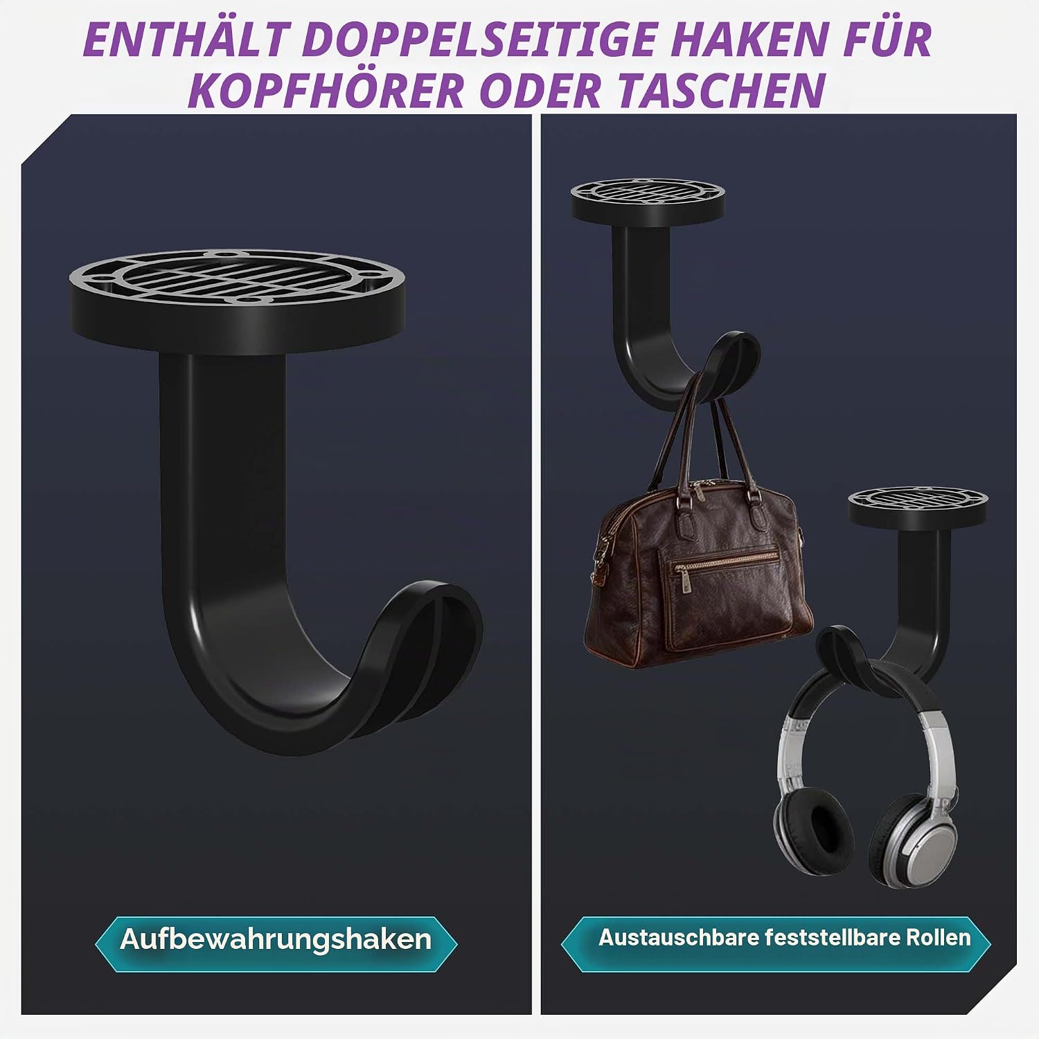 Elektrisch höhenverstellbarer Schreibtisch 120 x 60 cm Schwarz | 72–118 cm Höhe, 2+3 Speicher, 45 dB Motor, 70 kg Tragkraft, Räder und 3 Jahre kostenloser Motoraustausch. – Bild 8
