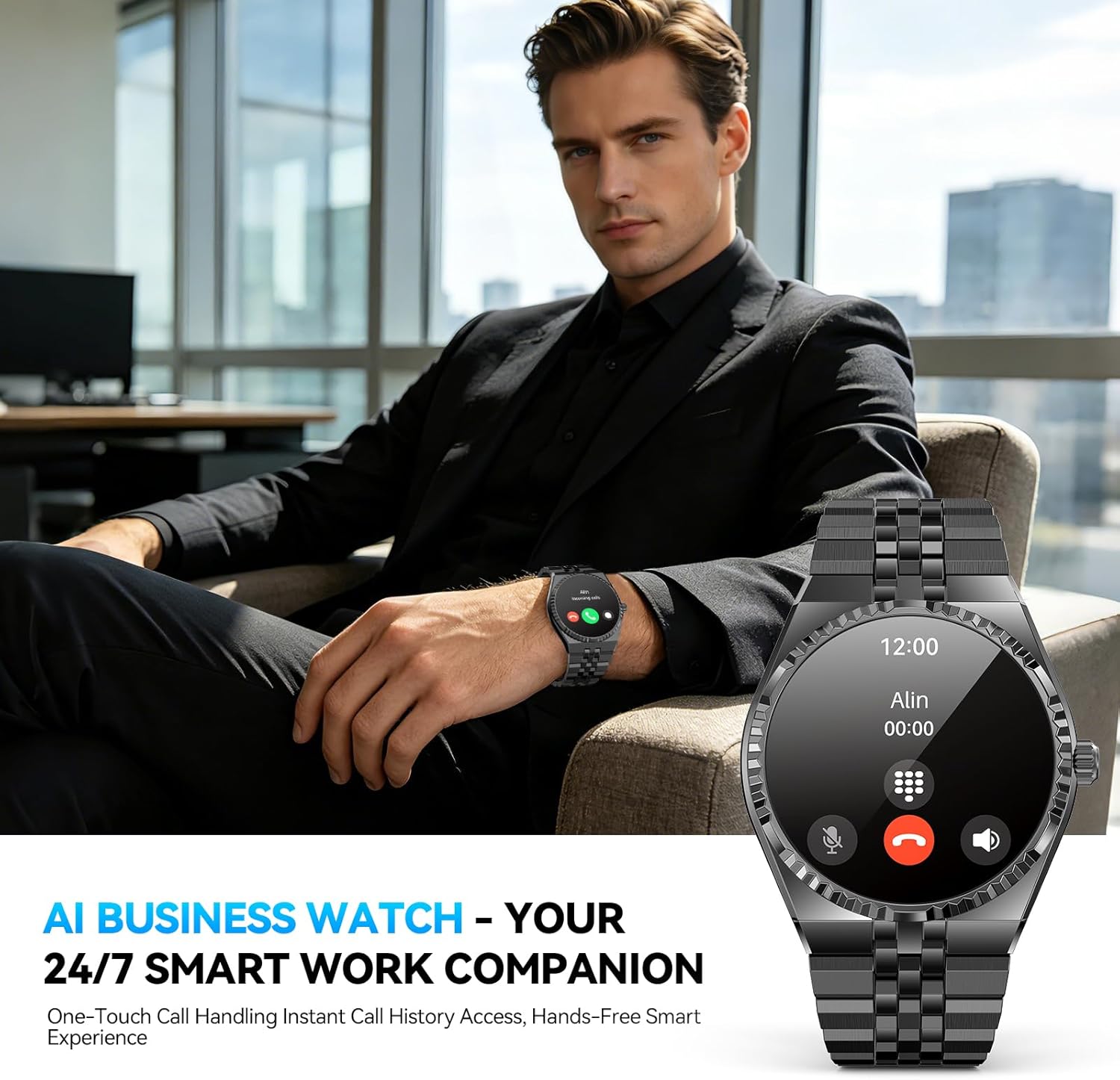 2026 Runde Smartwatch für Herren, 1,32 Zoll AMOLED-Display, 160+ Sportmodi, Fitnessuhr mit Herzfrequenz-/Blutsauerstoff-/Blutdruck-/Schlafmonitor, IP68 wasserdicht, kompatibel – für Männer und Frauen – Bild 3