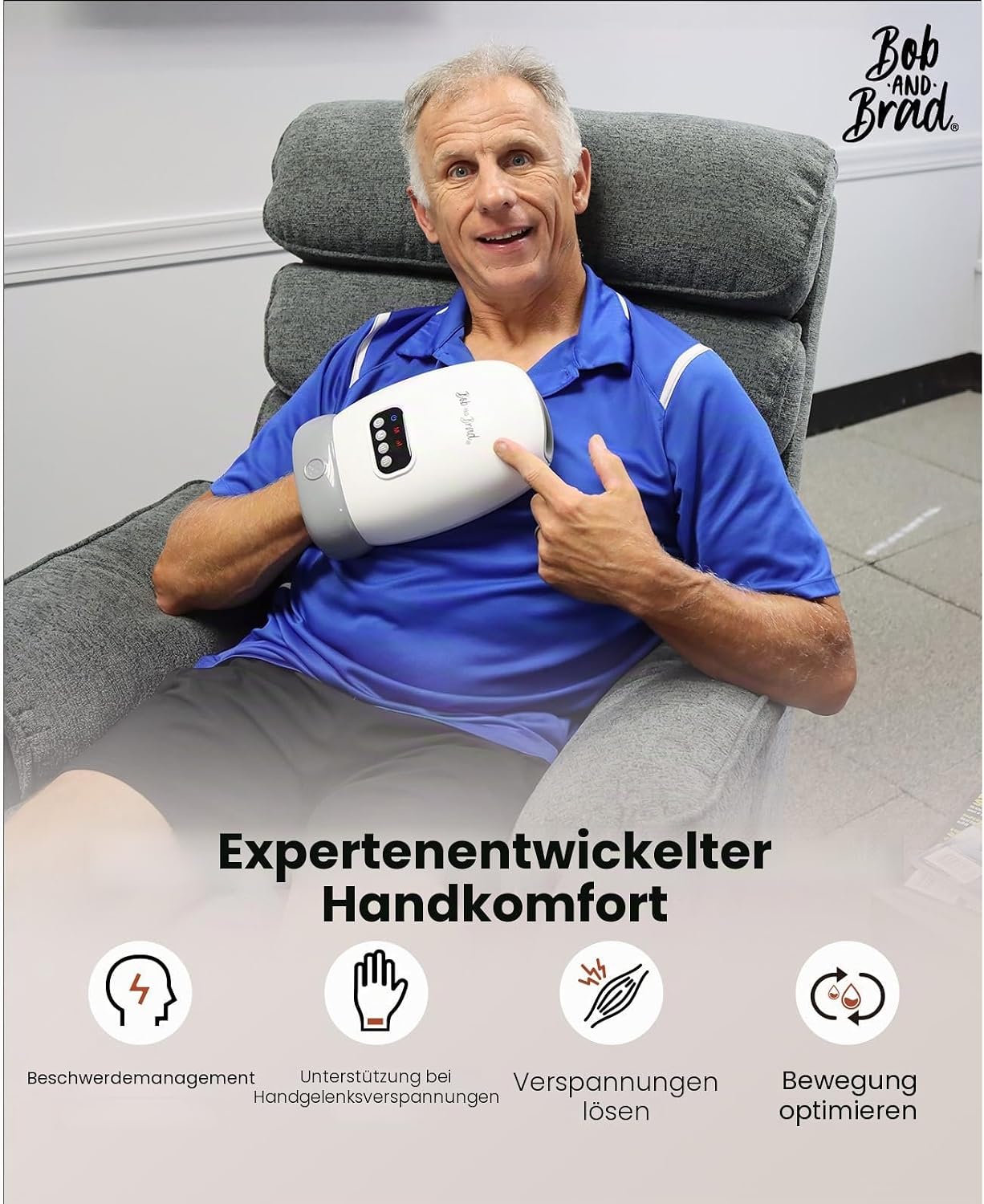 BOB AND BRAD H60 Handmassagegerät mit Wärme und Kompression, elektrische Handmassage bei Arthritis und Karpaltunnelsyndrom, Massagegerät zur Schmerzlinderung für Handgelenk und Finger, Geschenke für Männer und Frauen – Bild 5