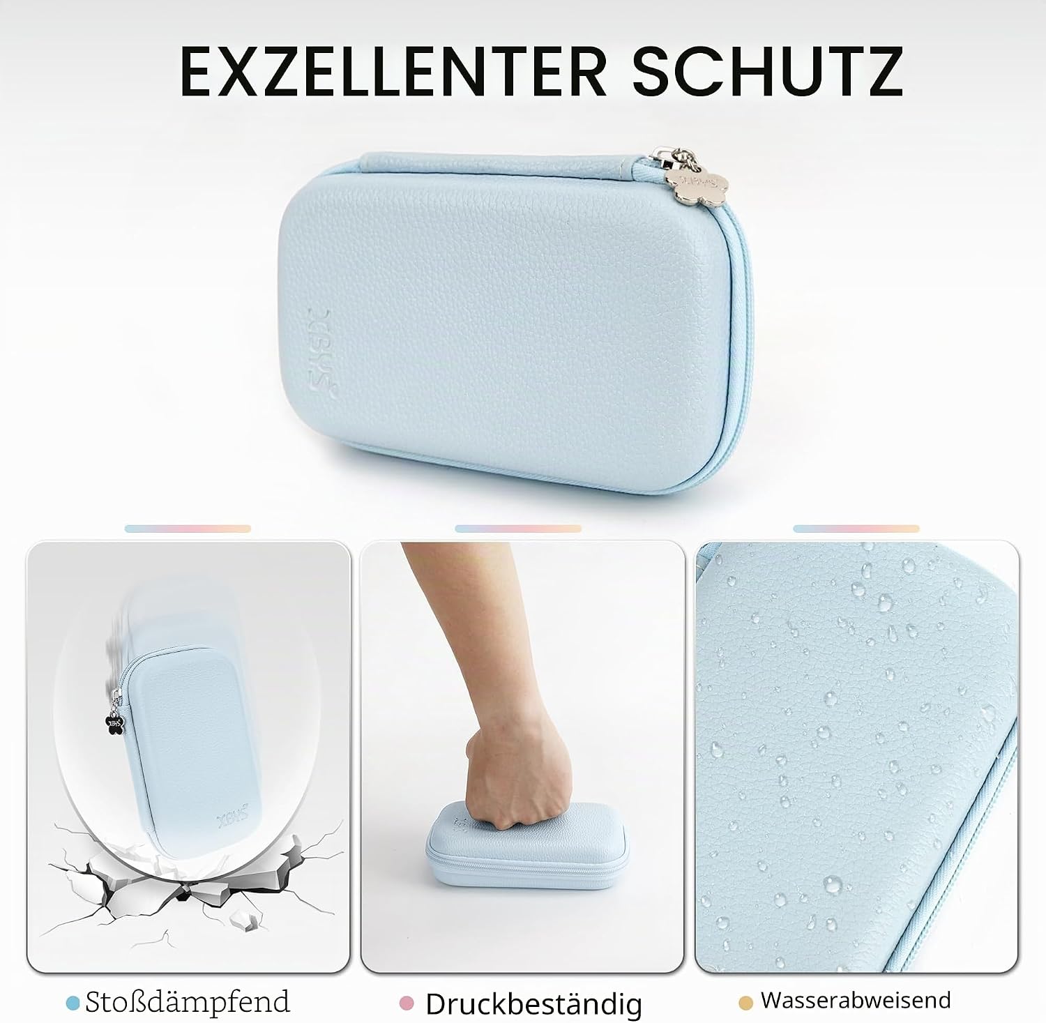 Diabetes-Versorgungskoffer, Blutzuckermessgerät-Tasche, tragbare Box zur Aufbewahrung von Teststreifen, Blutentnahmenadeln und anderen Gegenständen, Reisetasche für Glukosemessgerät, blau, M, einfach – Bild 5
