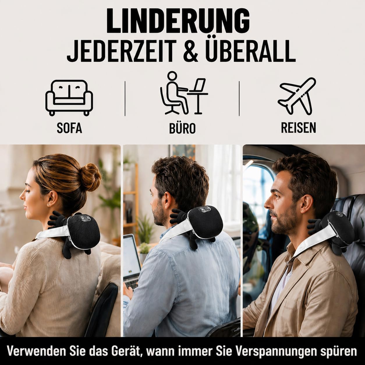 BeFit24 Nackenmassagegerät 4D mit Wärme, kabellos, Tiefengewebsmassagegerät für Nacken, Schulter, Rücken, wirksam gegen Schmerzen & Verspannungen, ideal für Büro, Zuhause & Geschenk – Bild 10