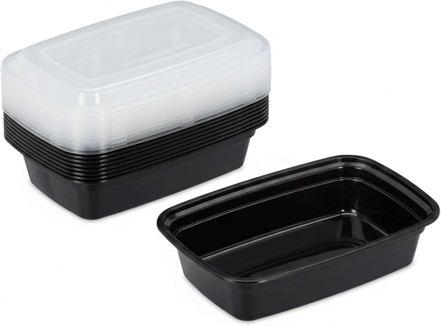 Relaxdays Meal-Prep-Boxen, 10er-Set, 1 Fach, 1000 ml, mikrowellengeeignet, auslaufsicher, Lebensmittelbox, Kunststoff, schwarz – Bild 8