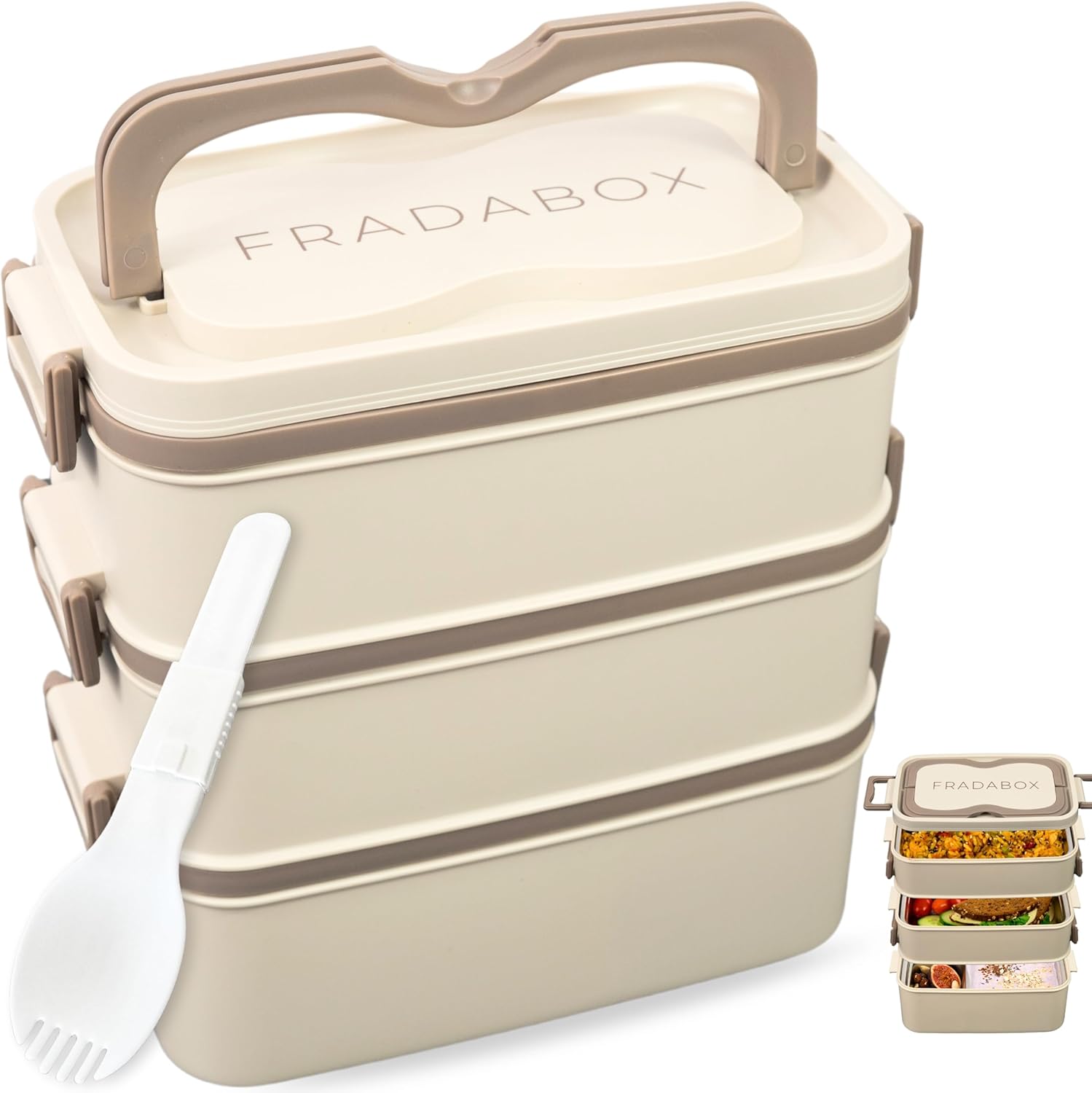 Bento Robin Lunchbox 2700 ml, 3 Ebenen mit Besteck und Fächern, Premium-Edelstahldose, BPA-frei, große Lunchbox, Meal Prep Bento Box für Erwachsene, auslaufsicher und mikrowellengeeignet